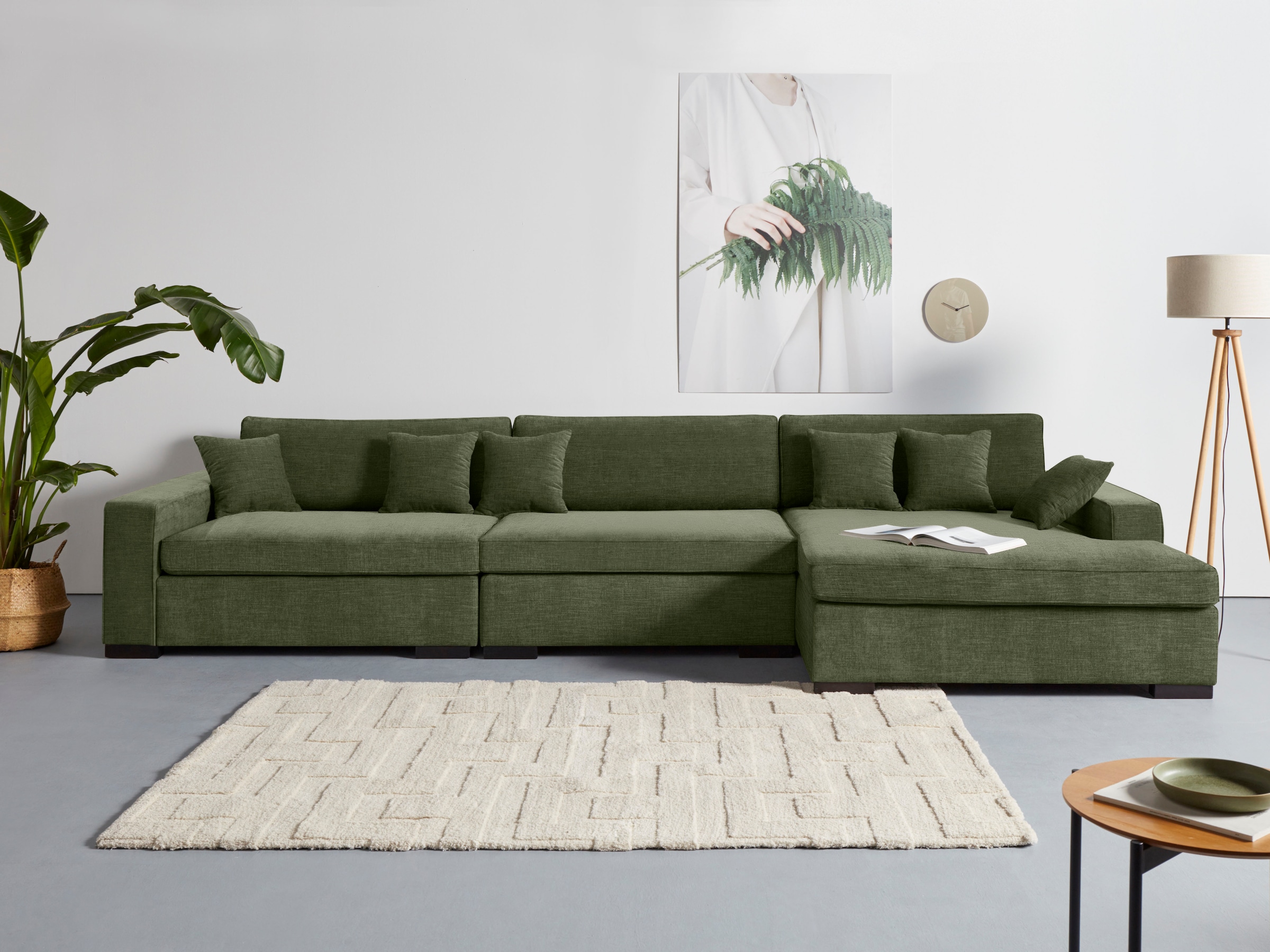 Home affaire Sofa-Eckelement "Skara XXL L-Form", Lounge-Sofa XXL mit Federk günstig online kaufen