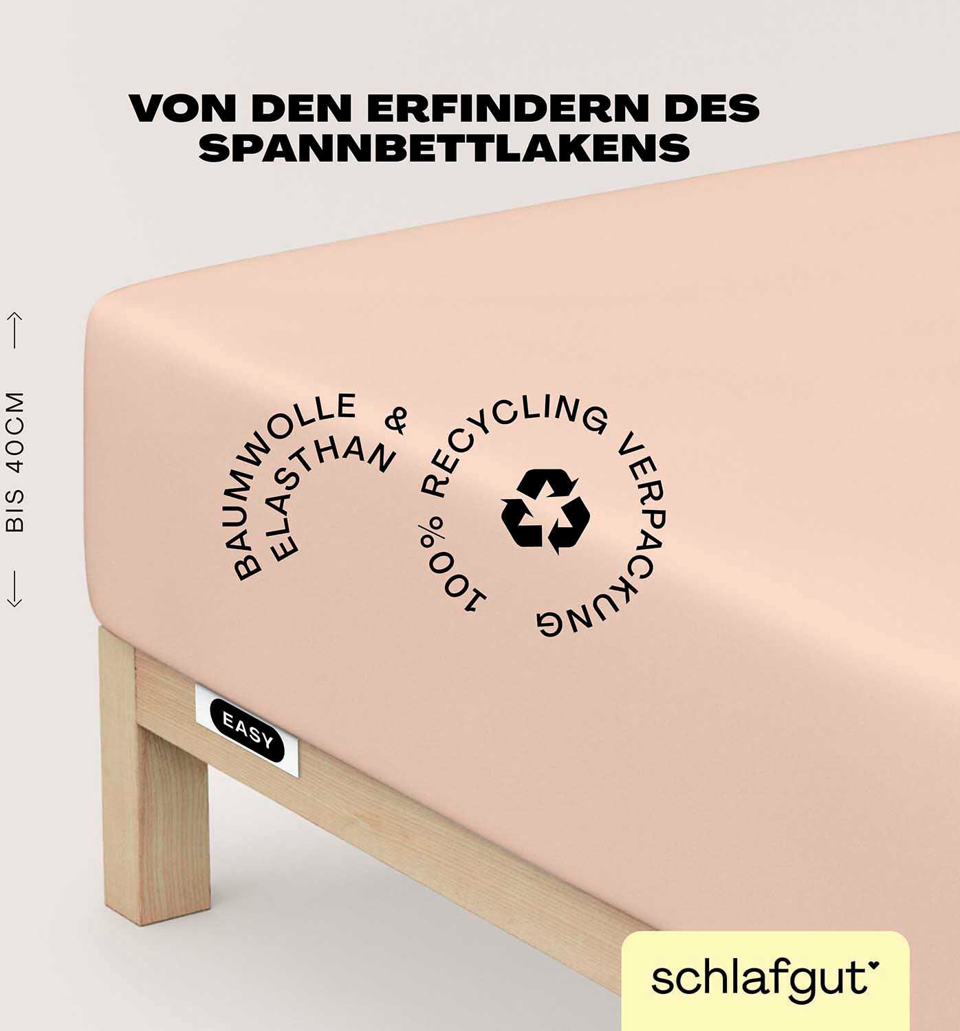 Schlafgut Spannbettlaken »EASY Jersey Elasthan Boxspring«, MADE IN GREEN by OEKO-TEX®