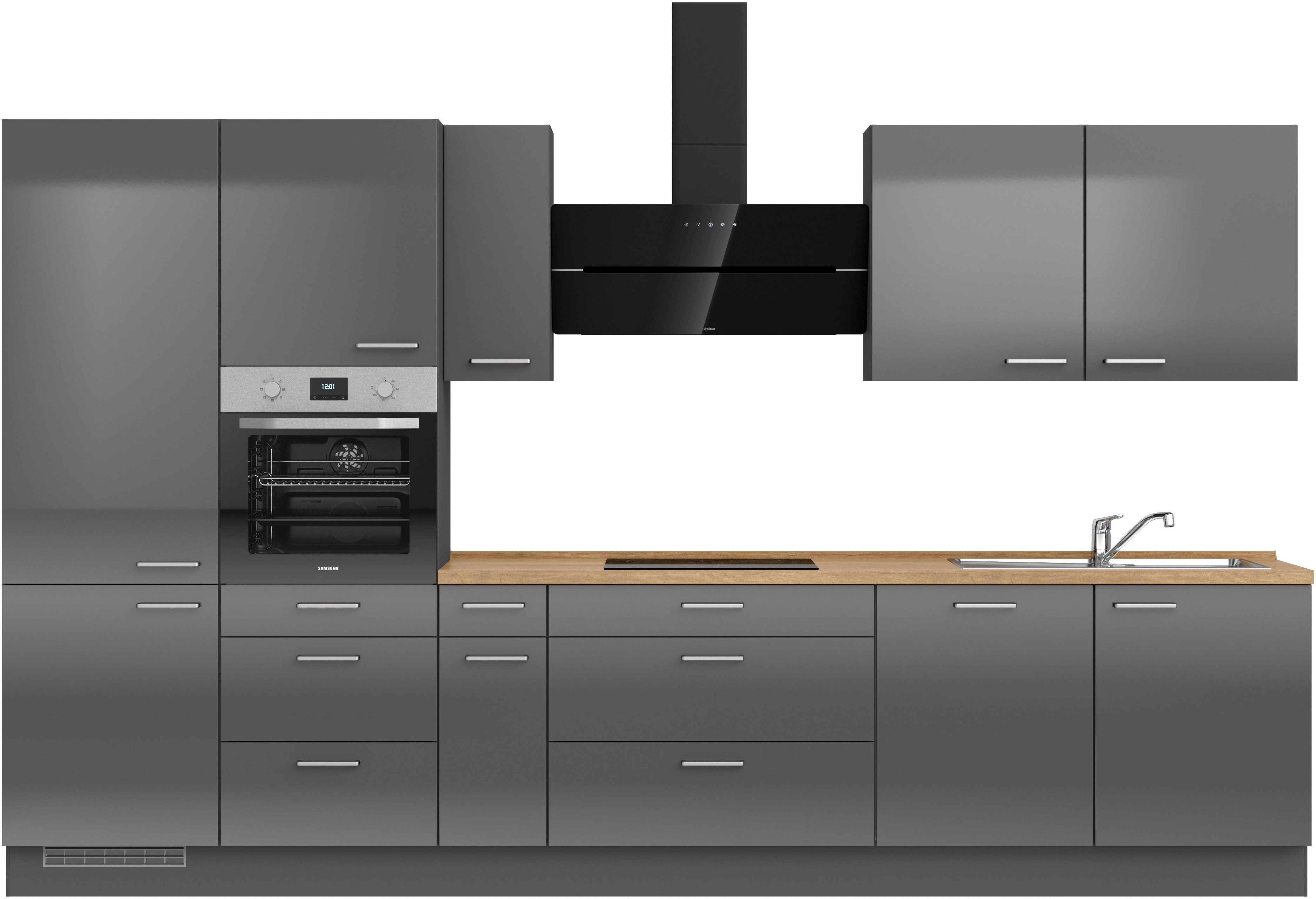 nobilia Küchenzeile ""Flash II", NEU: individuell anpassbar mit gratis Profi-Beratung" vormontiert, Breite 360 cm, Ausrichtung wählbar, wahlw. mit E-Geräten