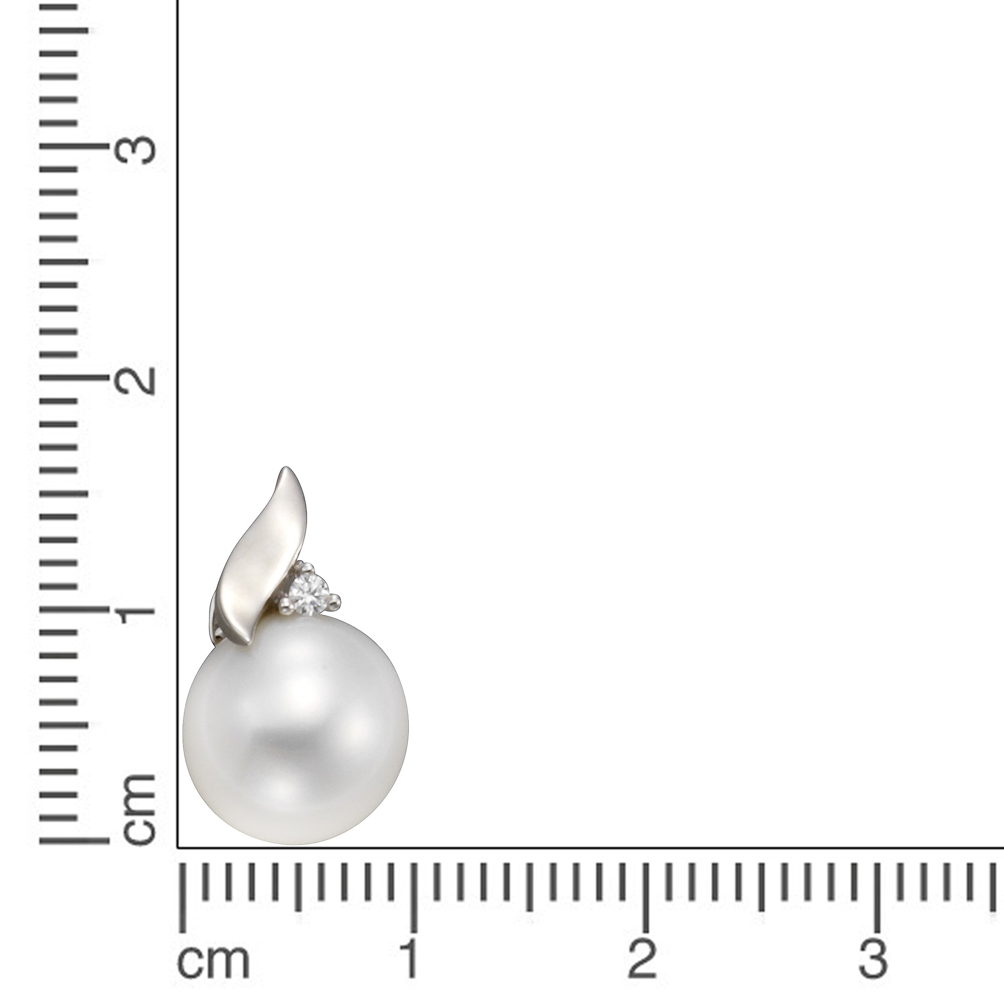 Orolino Kettenanhänger »Gold 585 mit weißer Perle 9,5-10mm und Brillant 0,02ct.«