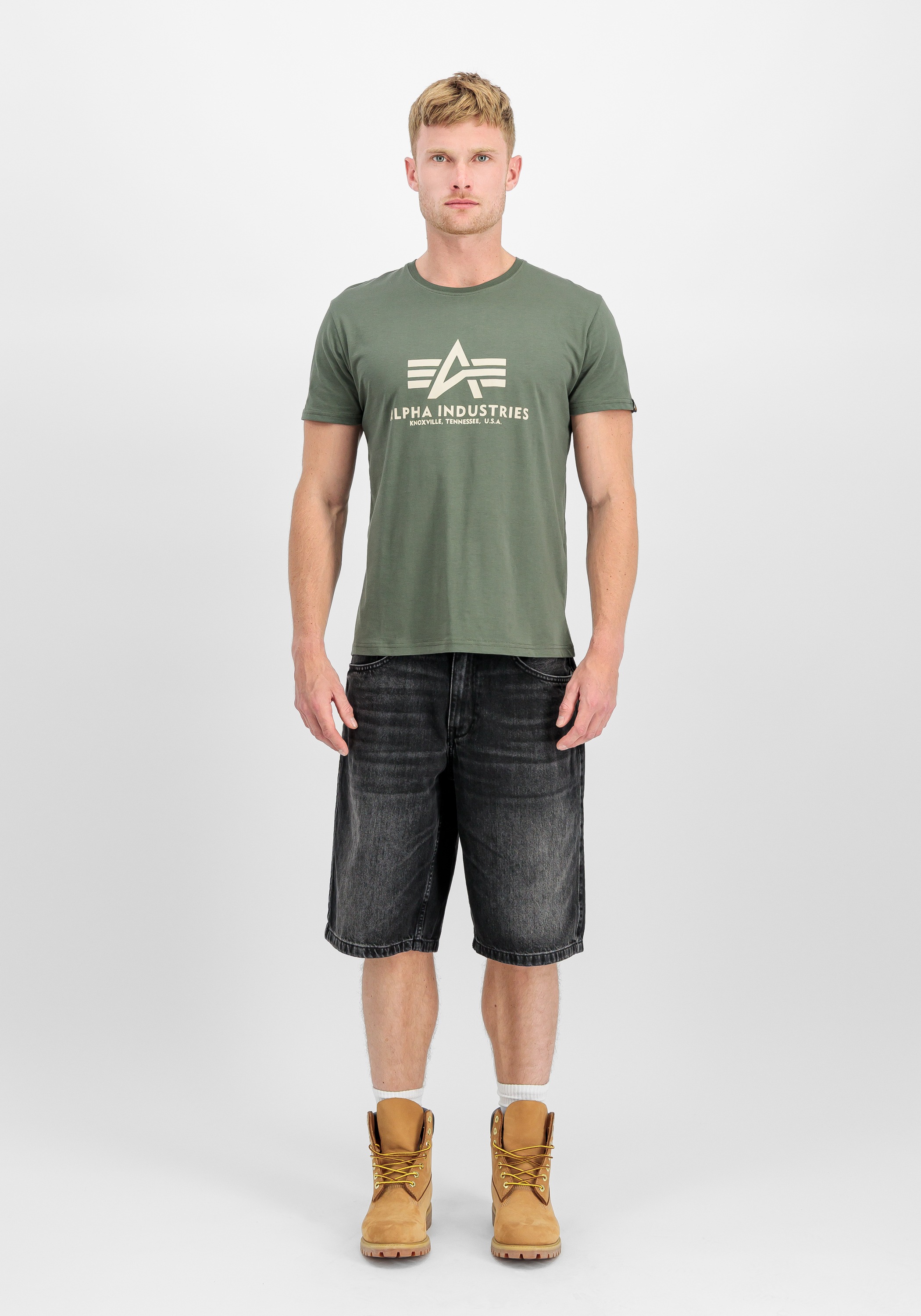 Alpha Industries Basic Short Sleeve T-Shirt Vintage Green L 5