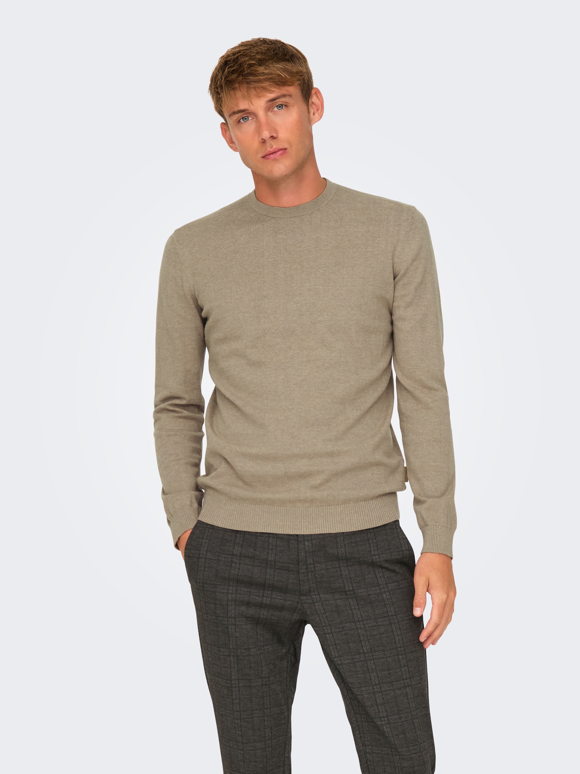 ONLY & SONS Strickpullover "ONSLOUI REG 12 MEL CREW KNIT NOOS" günstig online kaufen