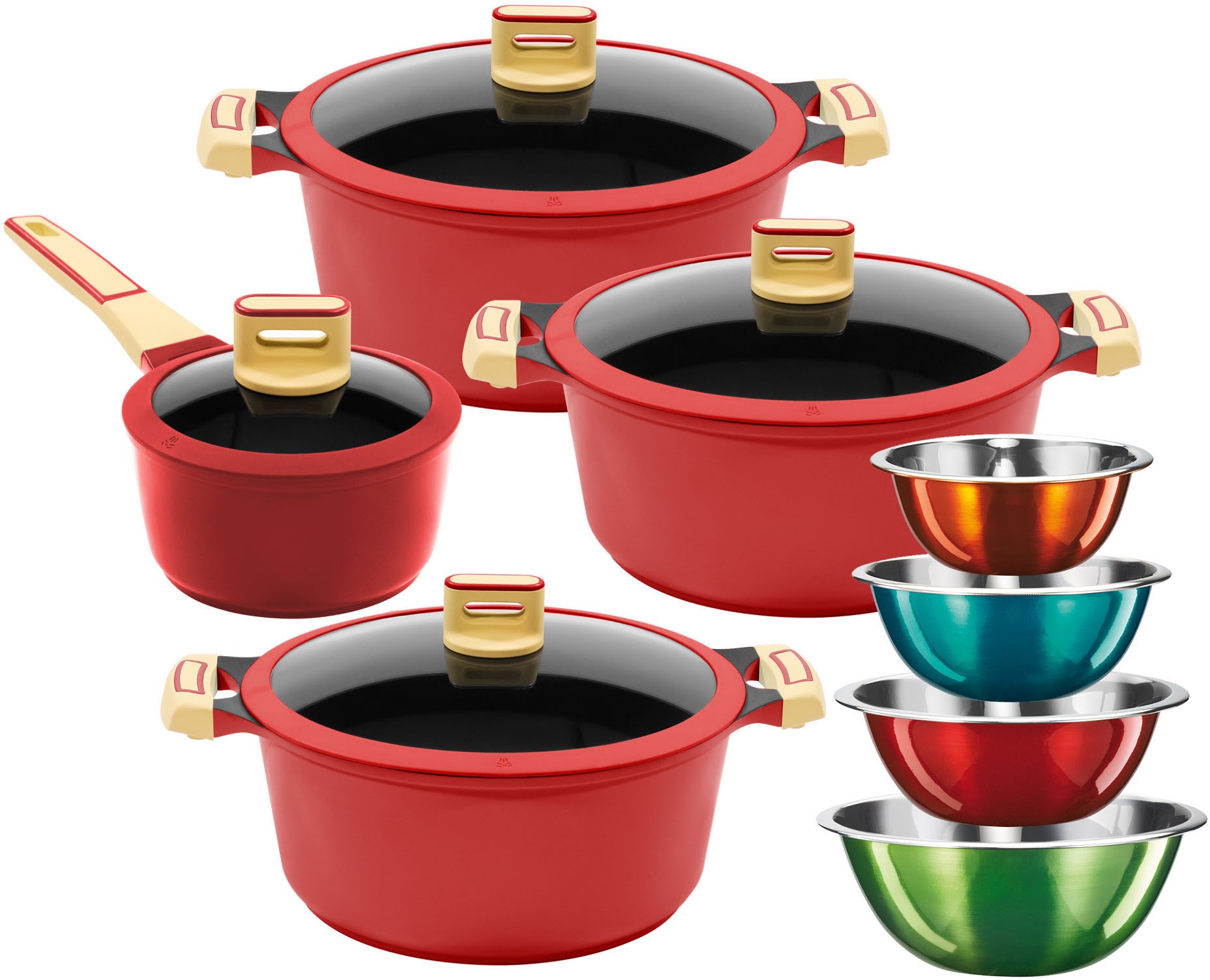 KING Topf-Set "GOURMET" Set, je 1 Kochtopf 16/20/24 cm, 1 Stieltopf 18 cm, günstig online kaufen