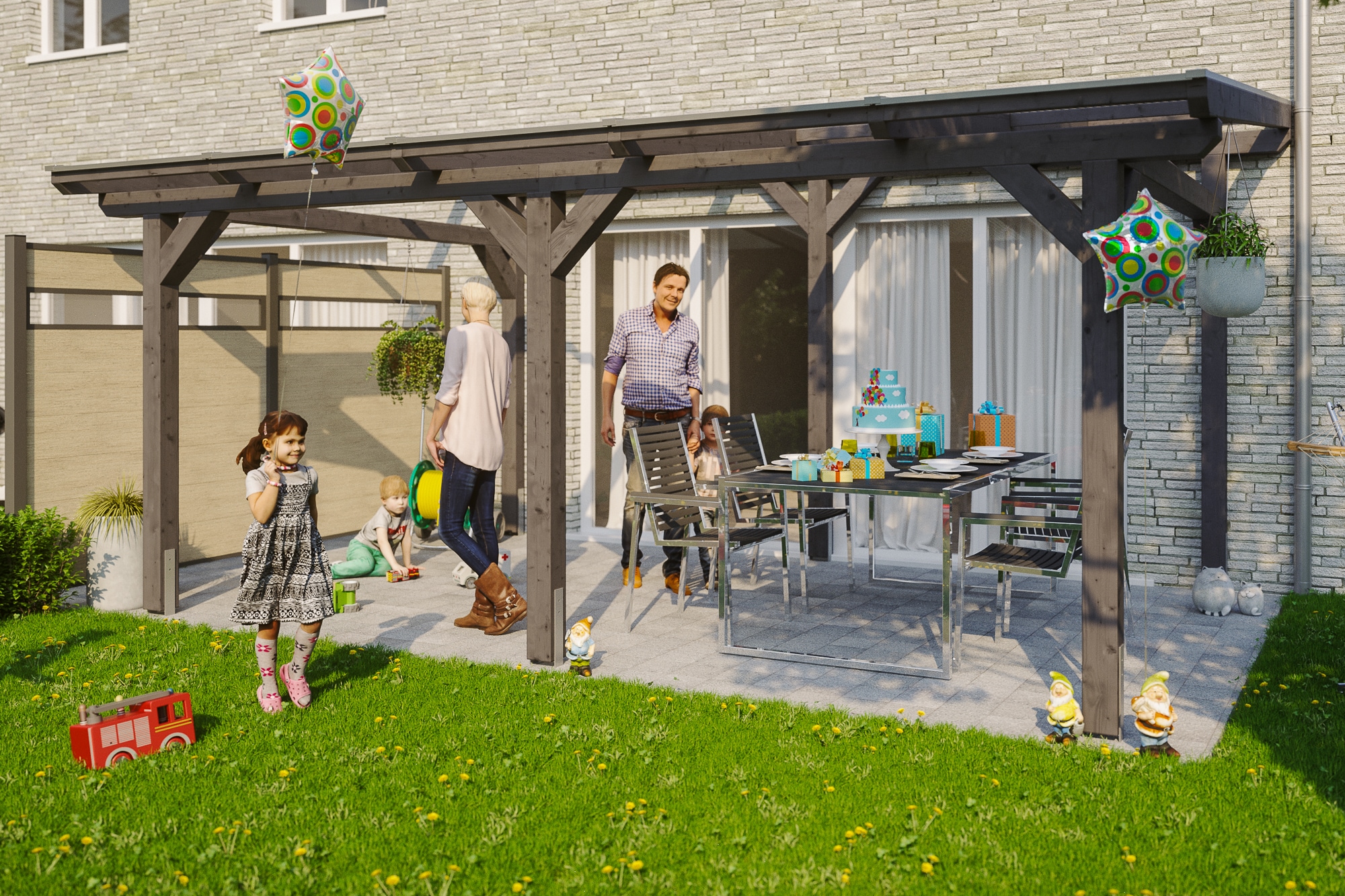 Skanholz Terrassendach »Siena«, Leimholz