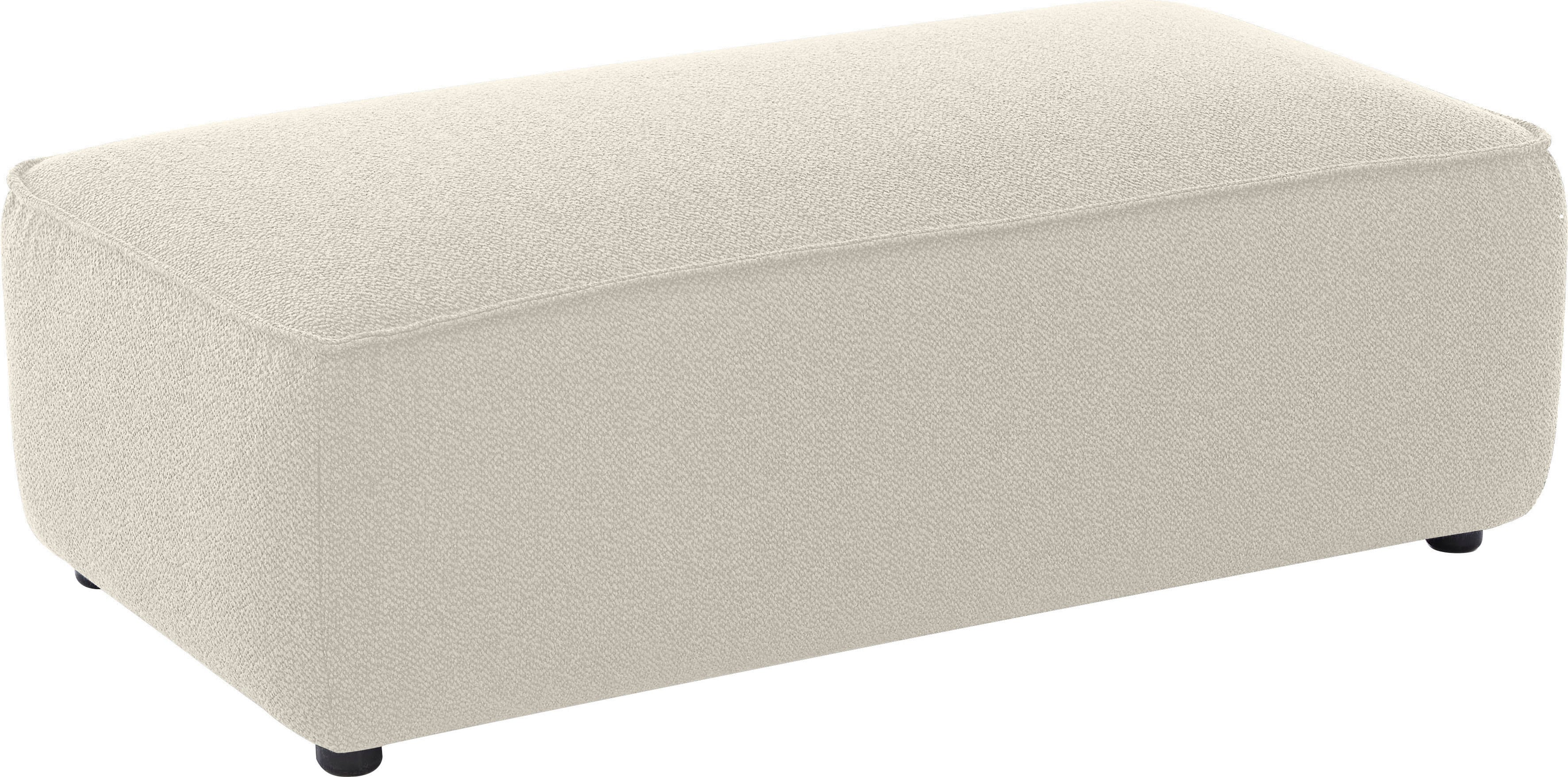 Hocker W.SCHILLIG "around-the-block", weiß (ivory o10), B:120cm H:39cm T:60cm, ROHLEDER Jacquard-Flachgewebe Q2 O10 (60% Polyacryl, 40% Polyester), Hocker, Hocker, mit eleganter Biese