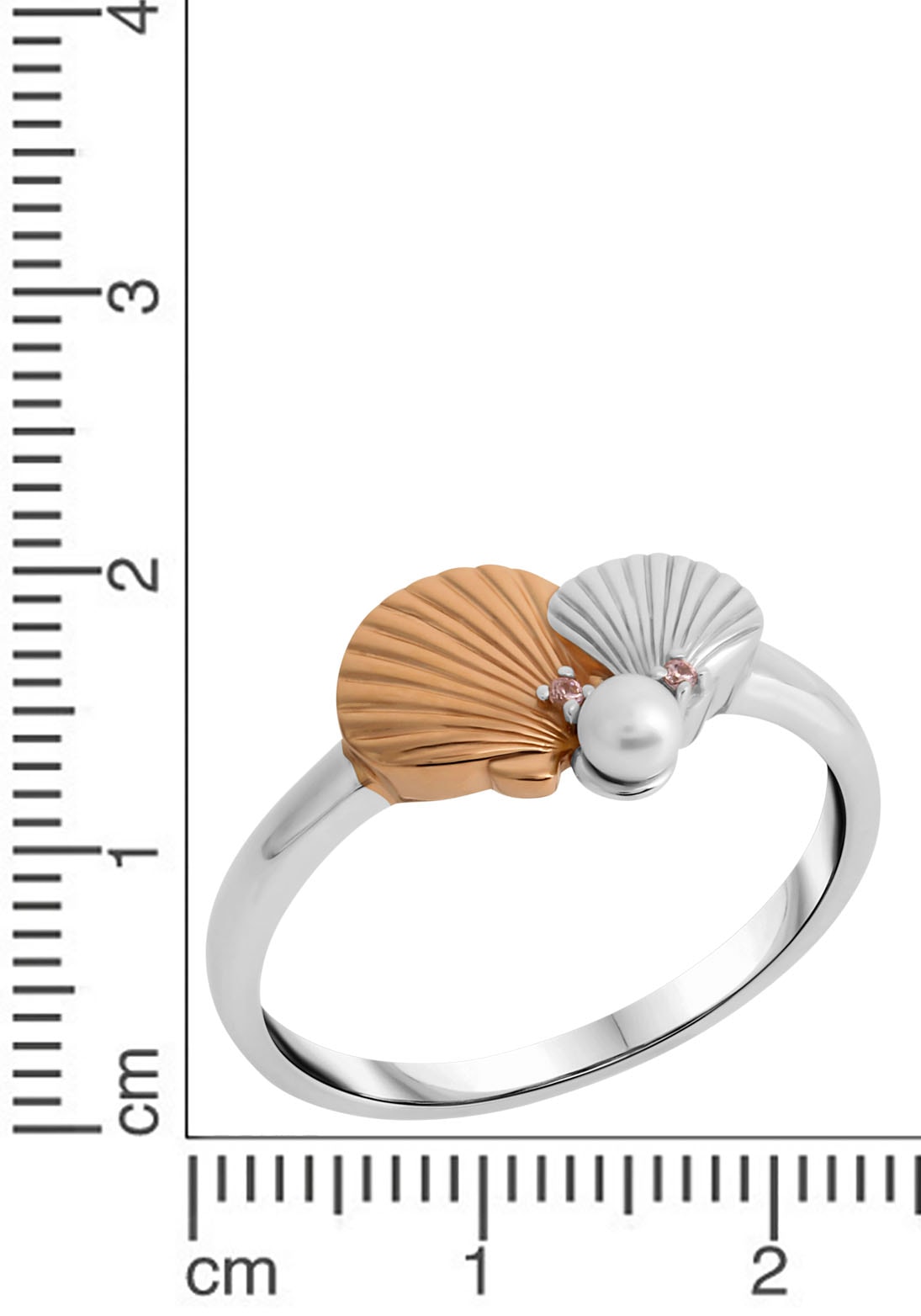 Firetti Silberring »Schmuck Geschenk Fingerring Muscheln«, mit Süßwasserzuchtperle