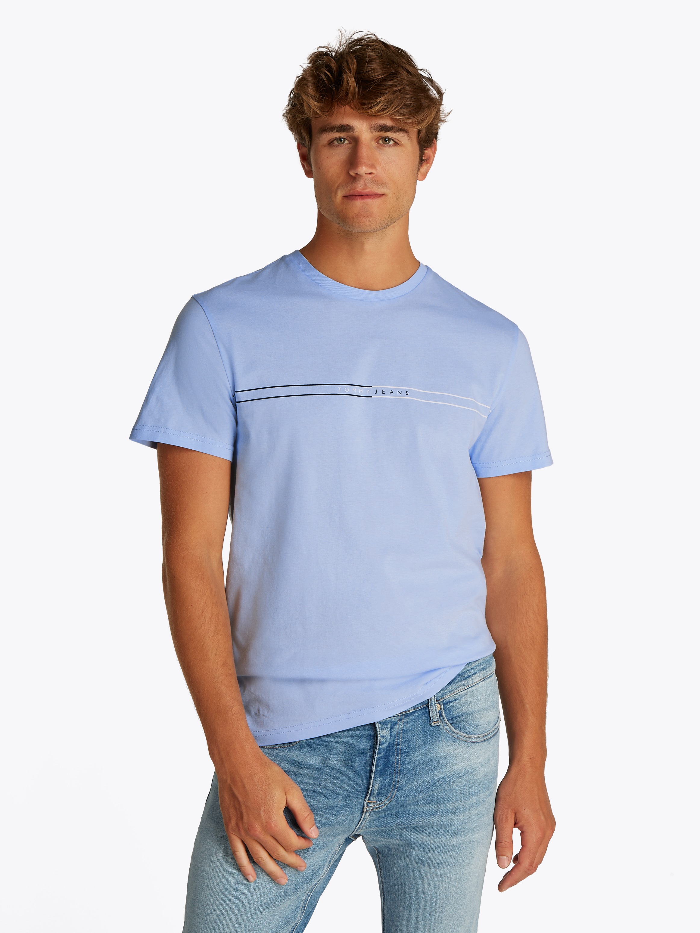 Tommy Jeans Kurzarmshirt "TJM SLIM ENTRY GRAPHIC TEE EXT", Mit Rundhalsauss günstig online kaufen