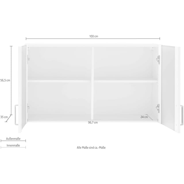 wiho Küchen Glashängeschrank »Husum« Front mit Glaseinsatz | BAUR