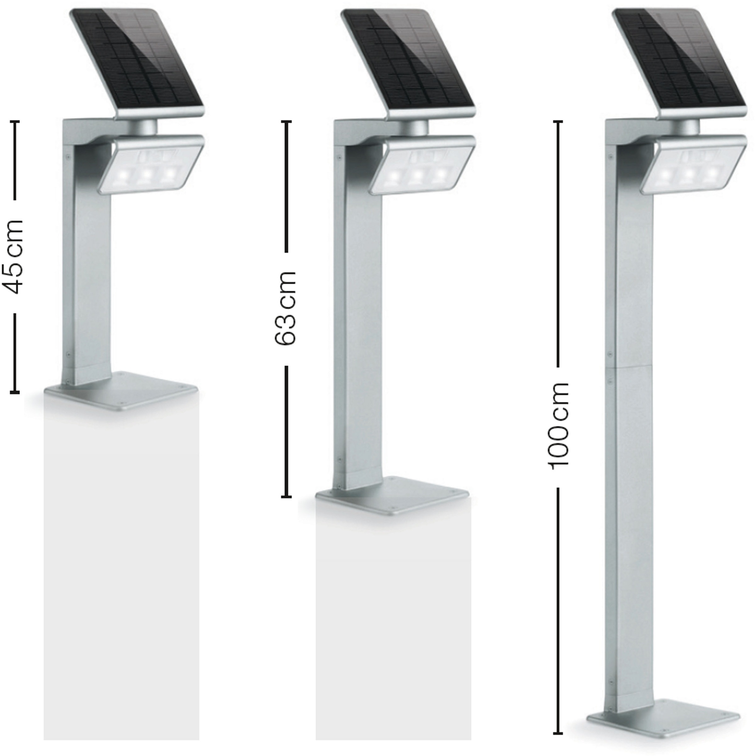 steinel LED Außen-Stehlampe »XSOLAR«, 140Â° Bewegungsmelder, Netzunabhängig, LiFe-Akku, Höhenverstellbar