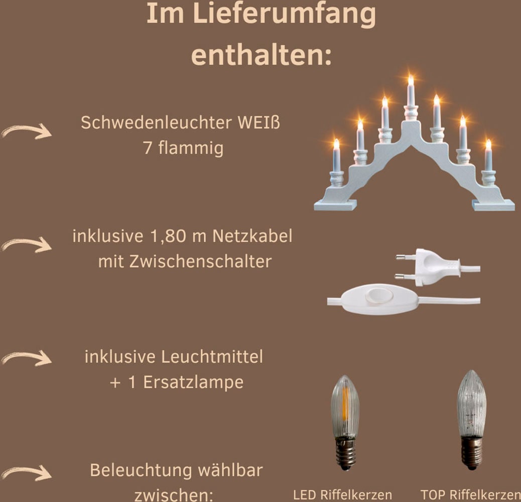 Weigla Lichterbogen »Schwede, Weihnachtsdeko«, 7-flammig