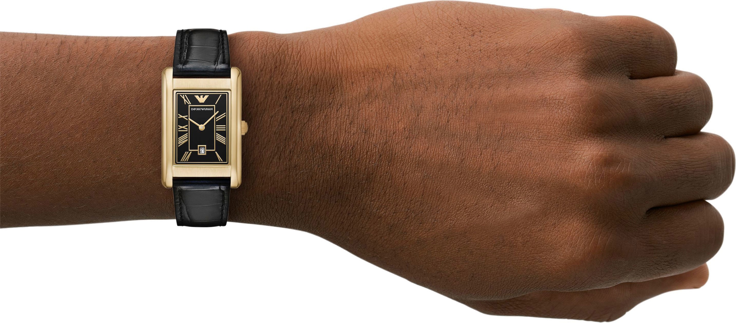 Emporio Armani Quarzuhr, Armbanduhr, Damenuhr, Herrenuhr, Lederarmband, analog, Tag