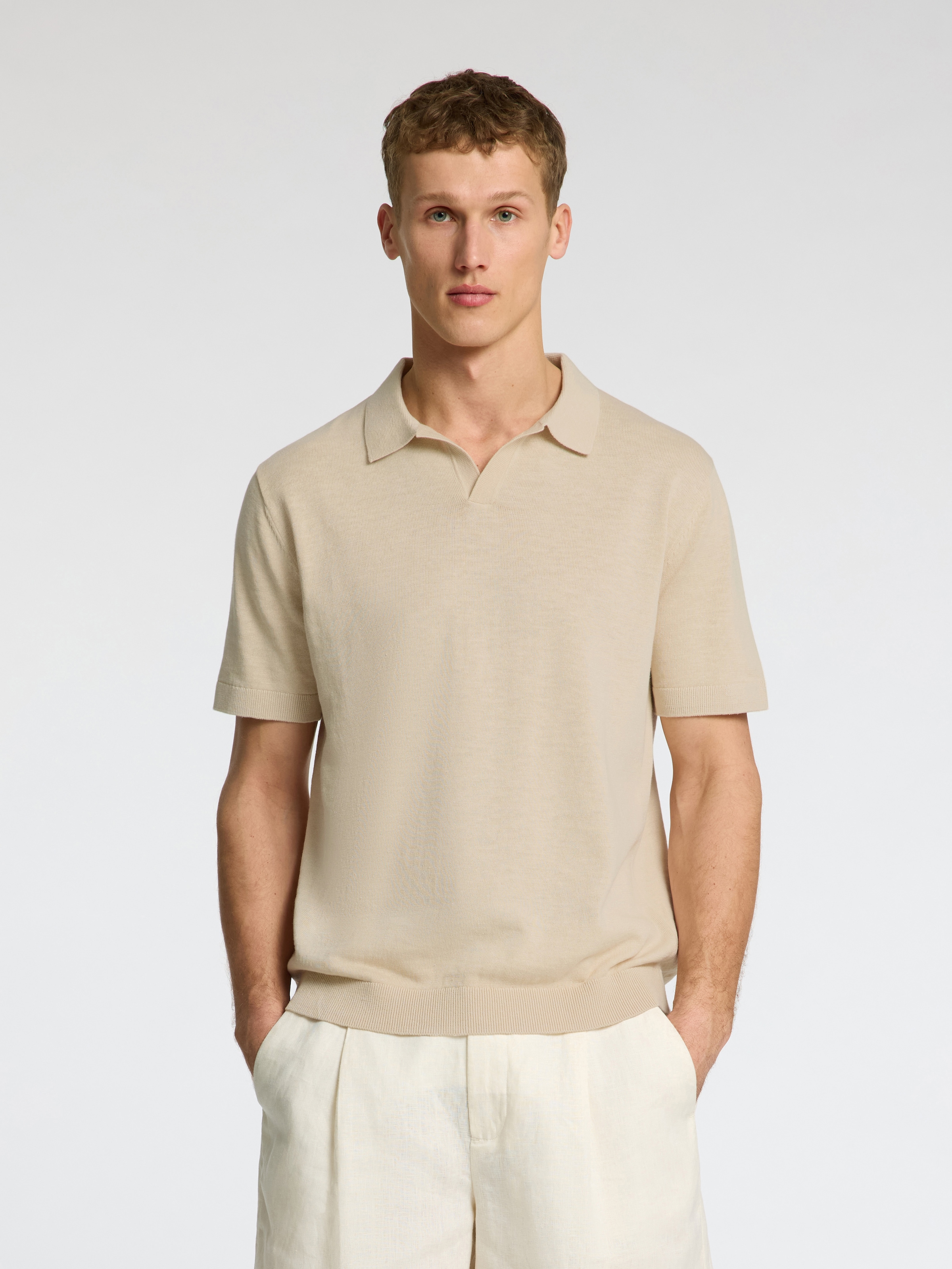 SELECTED HOMME Poloshirt »SLHMATTIS SS KNIT SUN OPEN POLO NOOS«