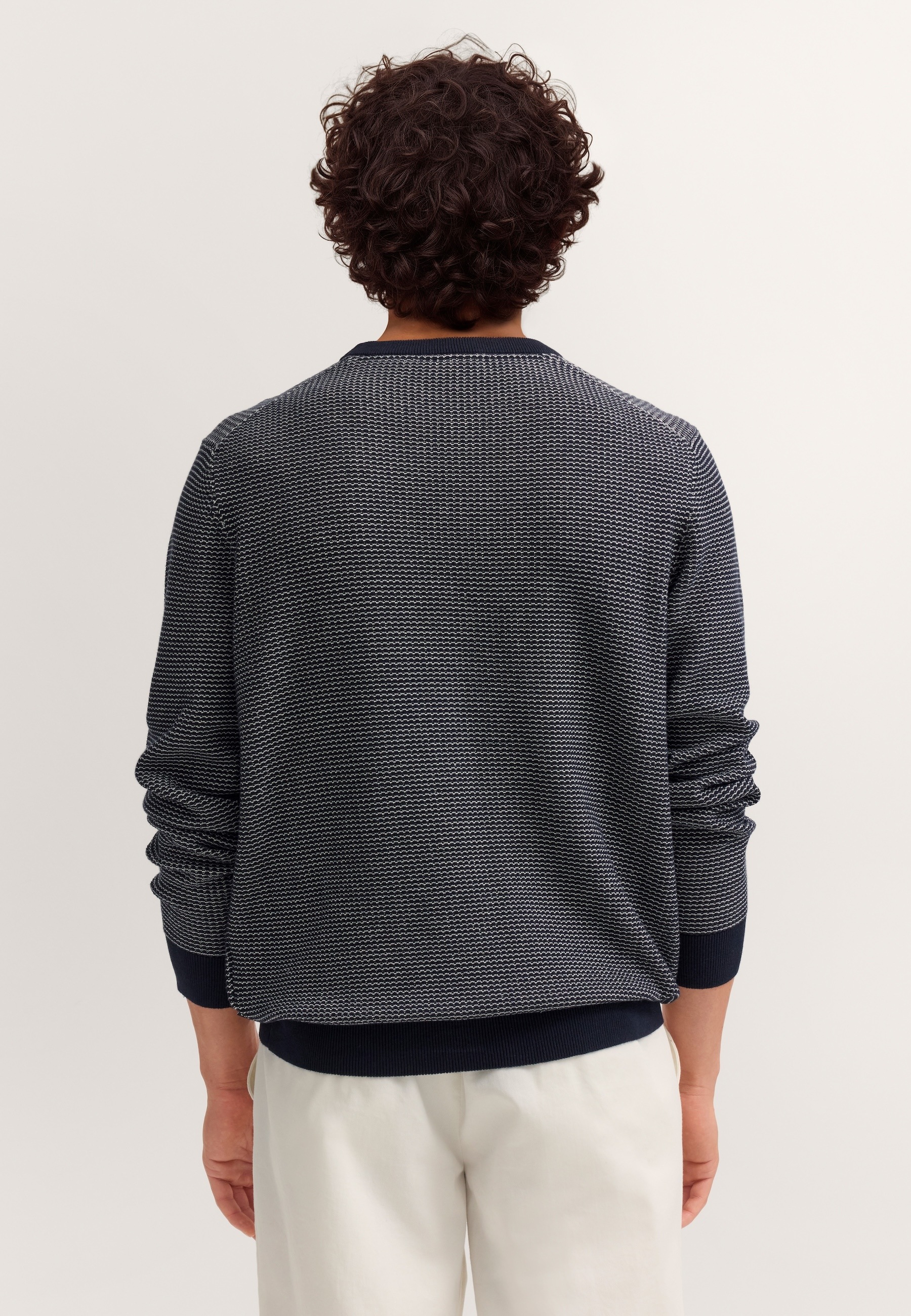 bugatti Rundhalspullover "Regular Fit" aus reiner Baumwolle günstig online kaufen