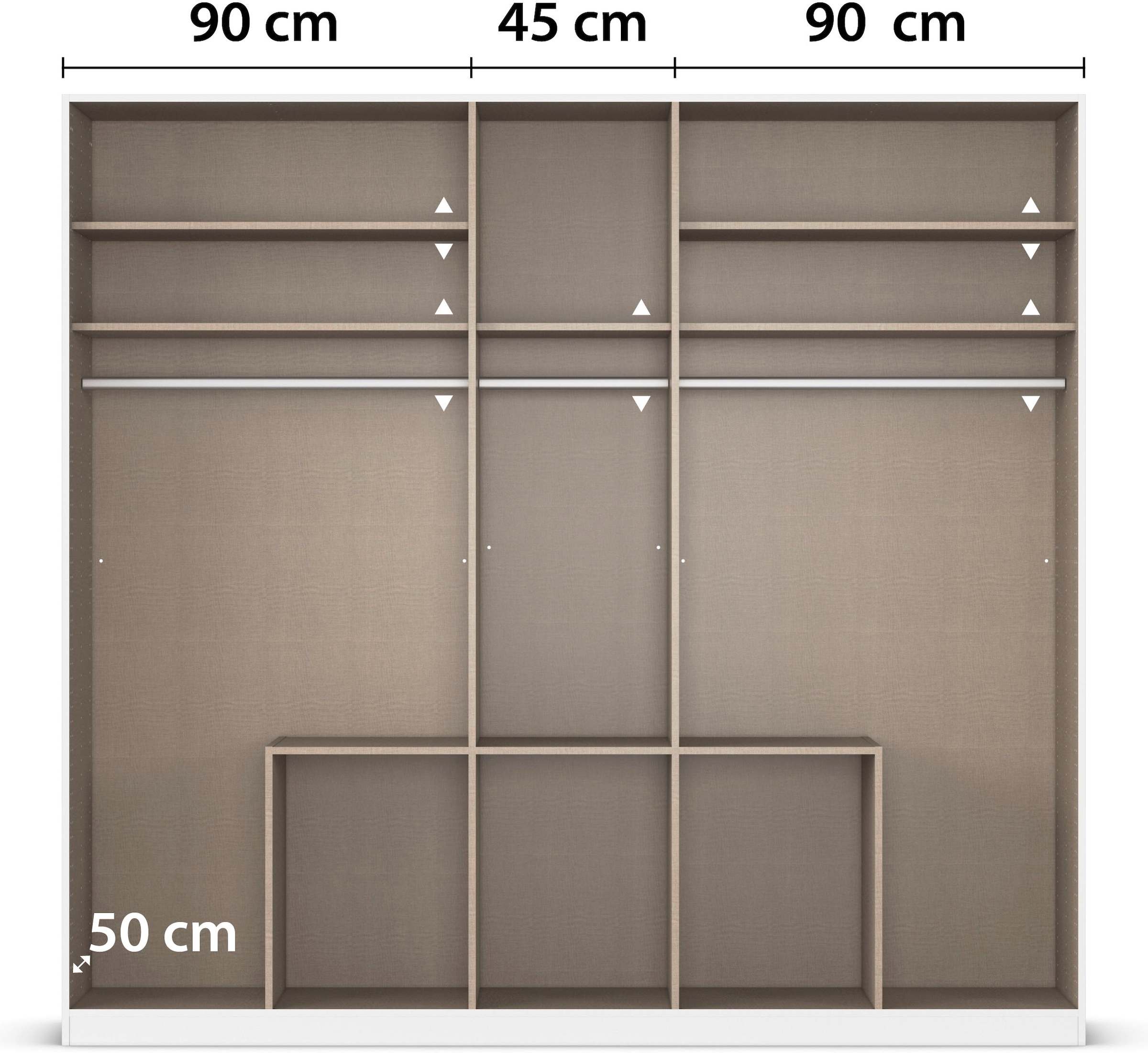 rauch Drehtürenschrank »Kleiderschrank Kleiderschränke Schrank Garderobe AGORDO mit Glasfront«, (in zwei Griff-Farben mit Glasfront), mit Außenschubkästen, in 6 Breiten und 2 Höhen MADE IN GERMANY