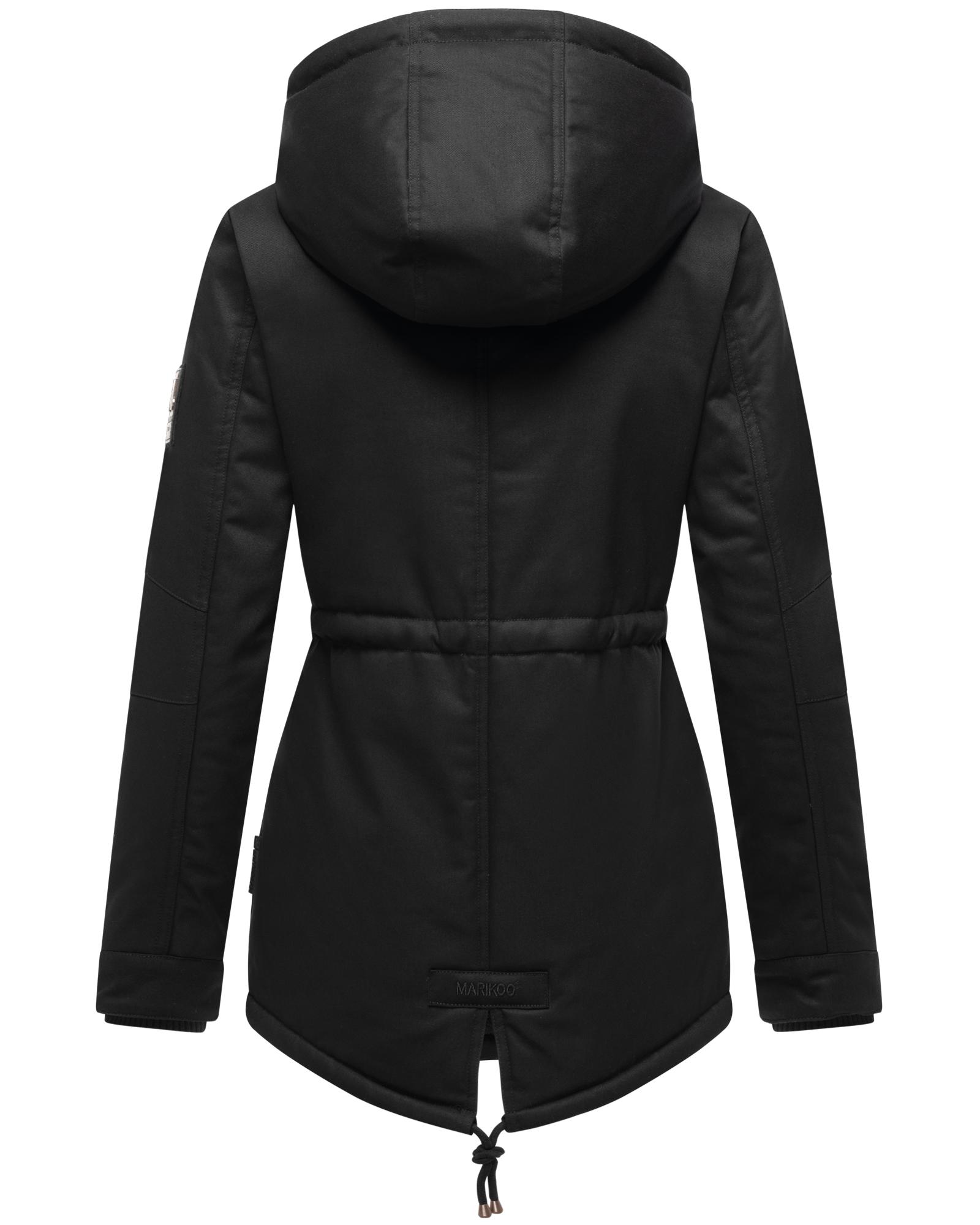 Thumbnail - Marikoo Winterjacke "Manolya" mit Kapuze stylischer Kurzmantel mit weichem Teddyfell-Futter