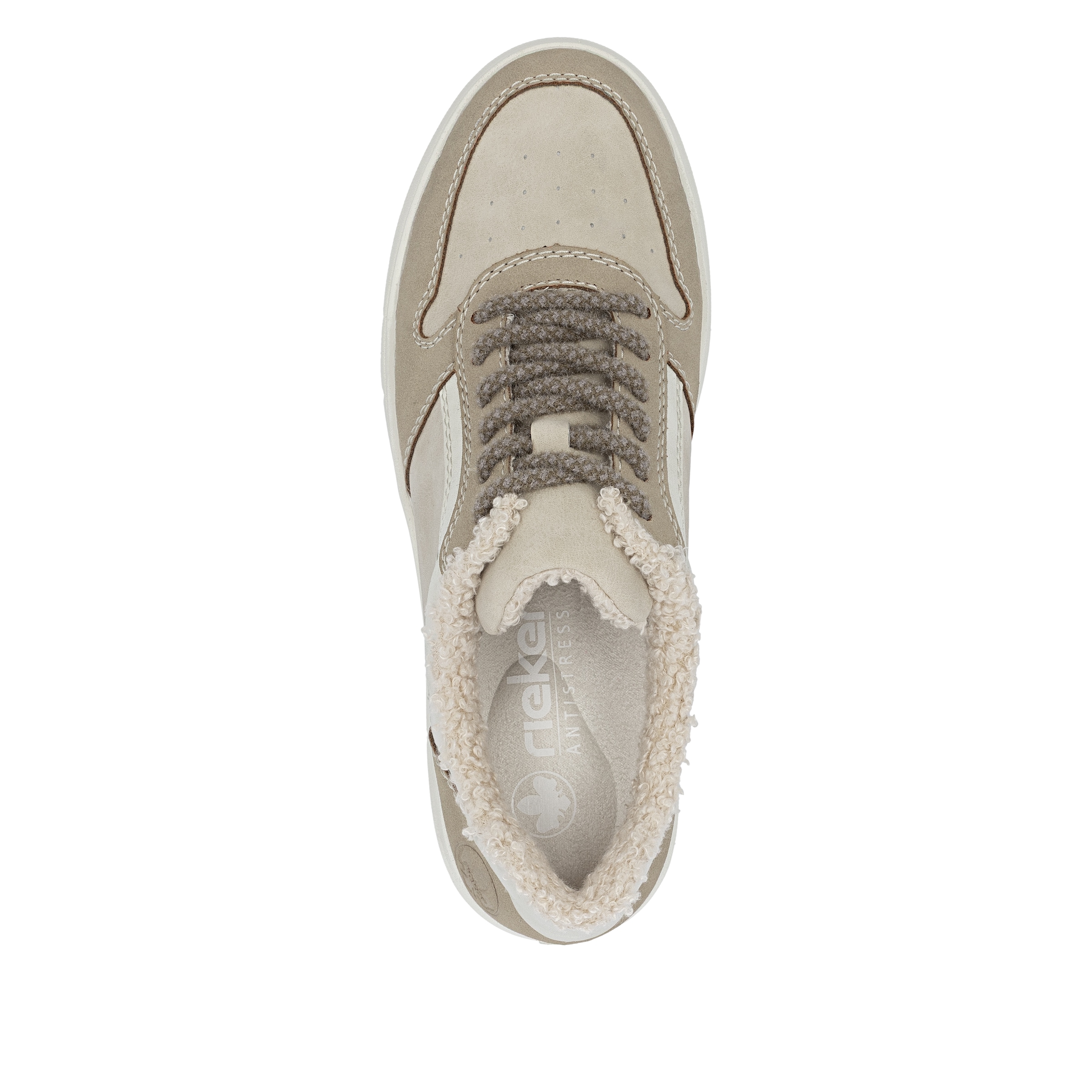Rieker Plateausneaker, Retro-Sneaker, Schnürschuh, Halbschuh mit Teddyfutter