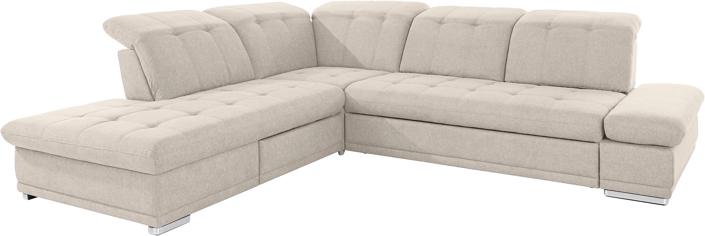 COTTA Ecksofa »Holiday L-Form mit Sitztiefen-, Armteil- und Kopfteilverstellung«, wahlweise mit Bettfunktion & Bettkasten