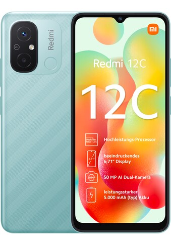 Xiaomi Smartphone »Redmi 12C 4GB+128GB«, Mint, 17 cm/6,71 Zoll, 128 GB Speicherplatz,... kaufen