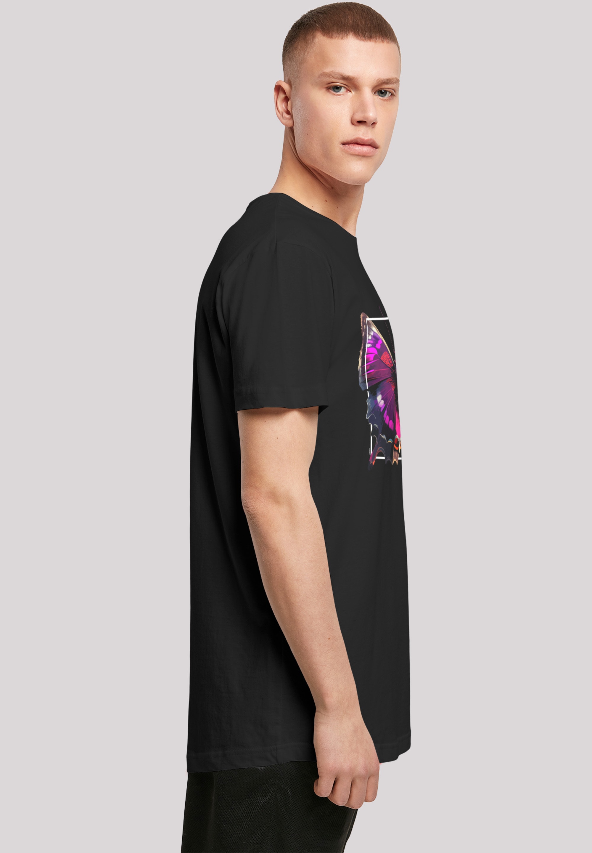 Print LONG F4NT4STIC T-Shirt für ▷ | BAUR »Pink TEE«, Schmetterling