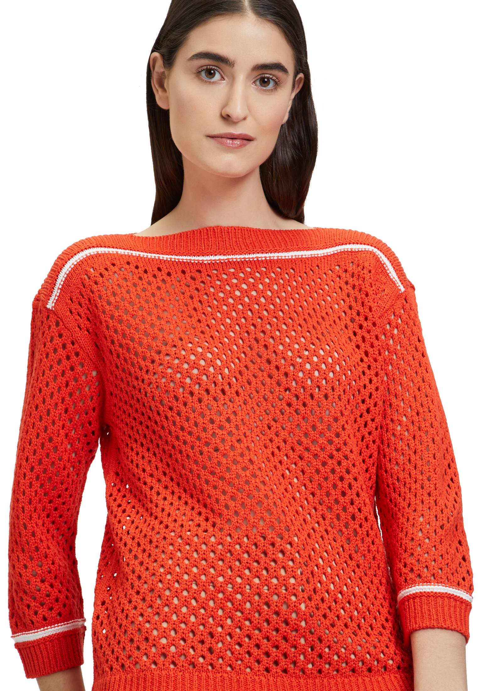 Betty Barclay Strickpullover »Betty Barclay Damen Lochstrick-Pullover mit Strickdetails«, (1 tlg.), Kontraststeppung