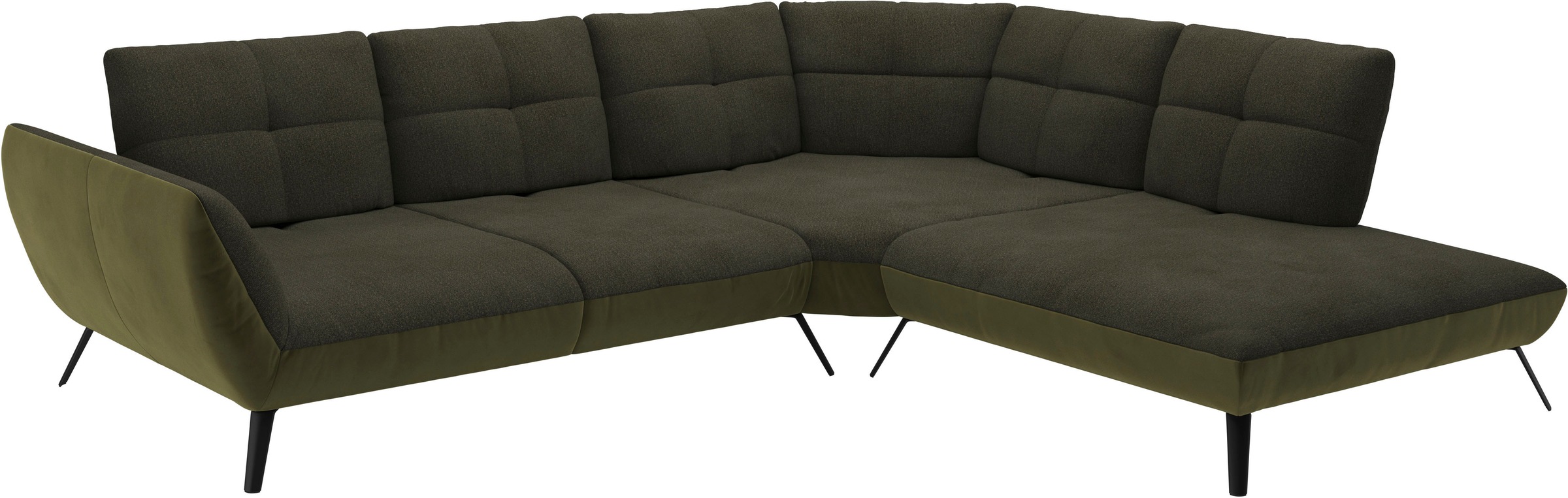 Ecksofa OTTO HOME "Mikado L-Form", grün (dunkelgrün), B:297cm H:88cm T:245cm, 100% Polyester, Sofas, Ecksofa, inkl. Sitztiefenverstellung und Armteilverstellung 3