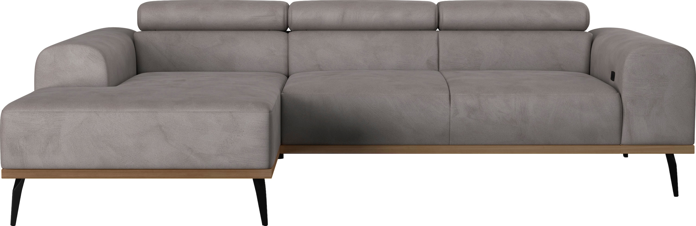 Home affaire Ecksofa »Carlo L-Form« mit Kopfteilverstellung & Holz-Rahmenoptik, wahlweise Relaxfunktion