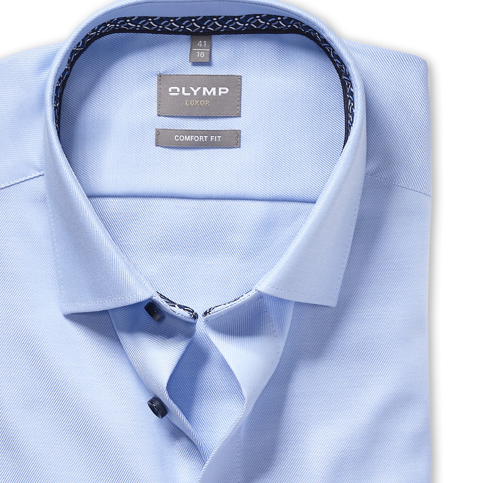 OLYMP Businesshemd »Luxor Comfort Fit New-Kentkragen«, kontrastfarbene Details an Krageninnenseite, comfort fit