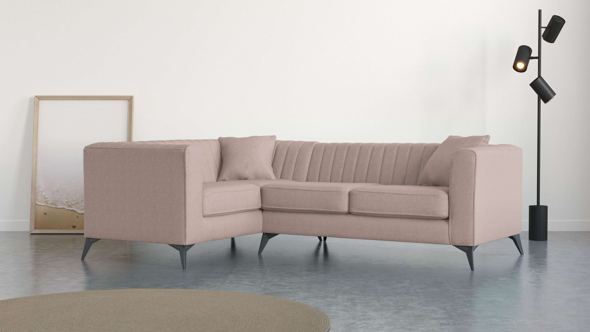 Places of Style Ecksofa "MATTHEW L-Form ideal für kleine Räume, Maße B/T/H: günstig online kaufen