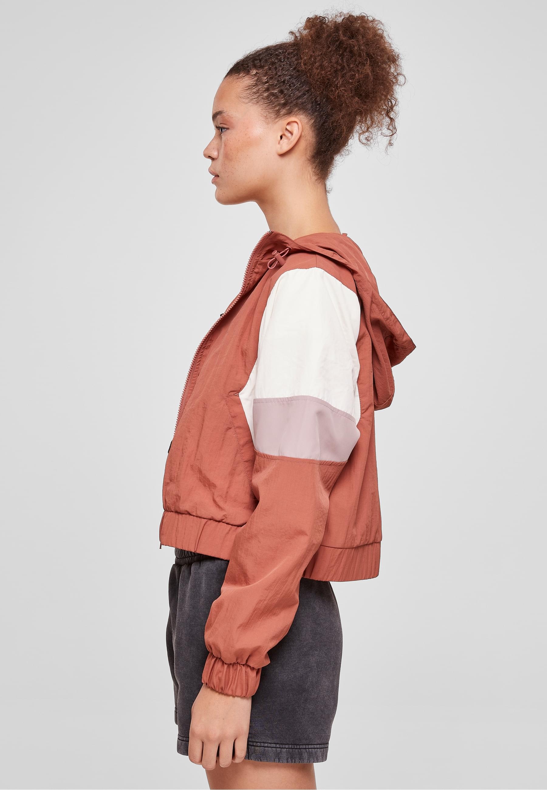 URBAN CLASSICS Allwetterjacke »Urban Classics Damen Ladies Short 3-Tone Crinkle Jacket«, (1 St.), mit Kapuze