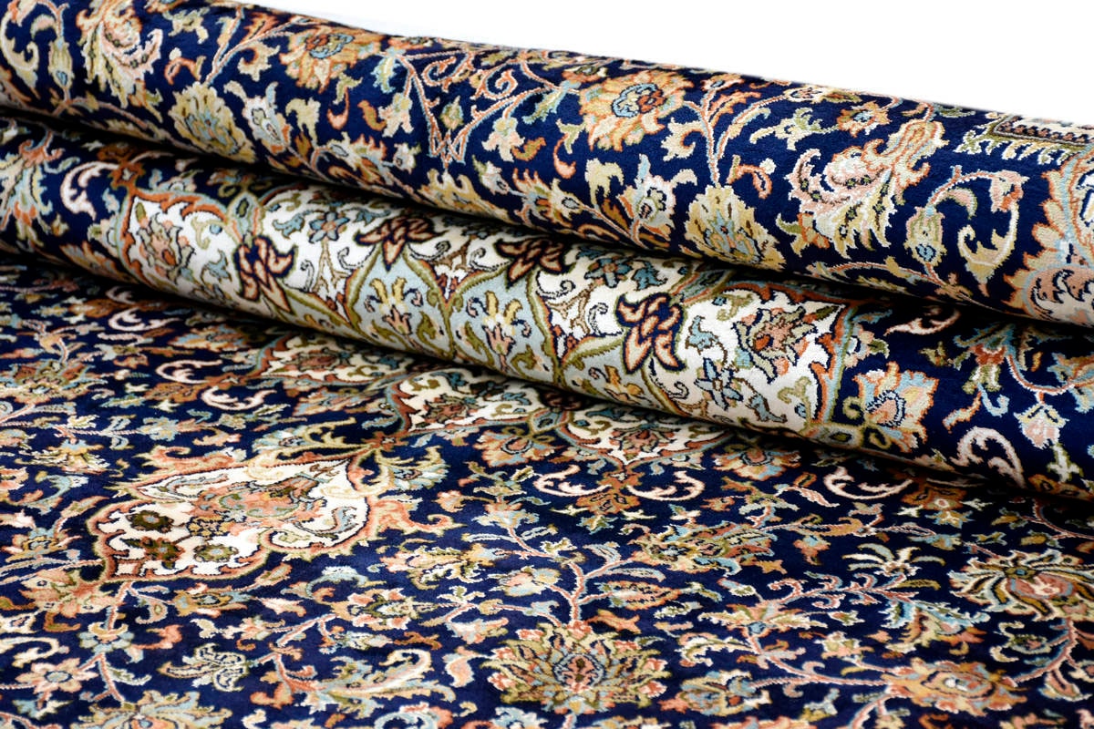 Kayoom Seidenteppich »Kashan 220«, rechteckig, 10 mm Höhe, Einzelstück mit Zertifikat, Wohnzimmer