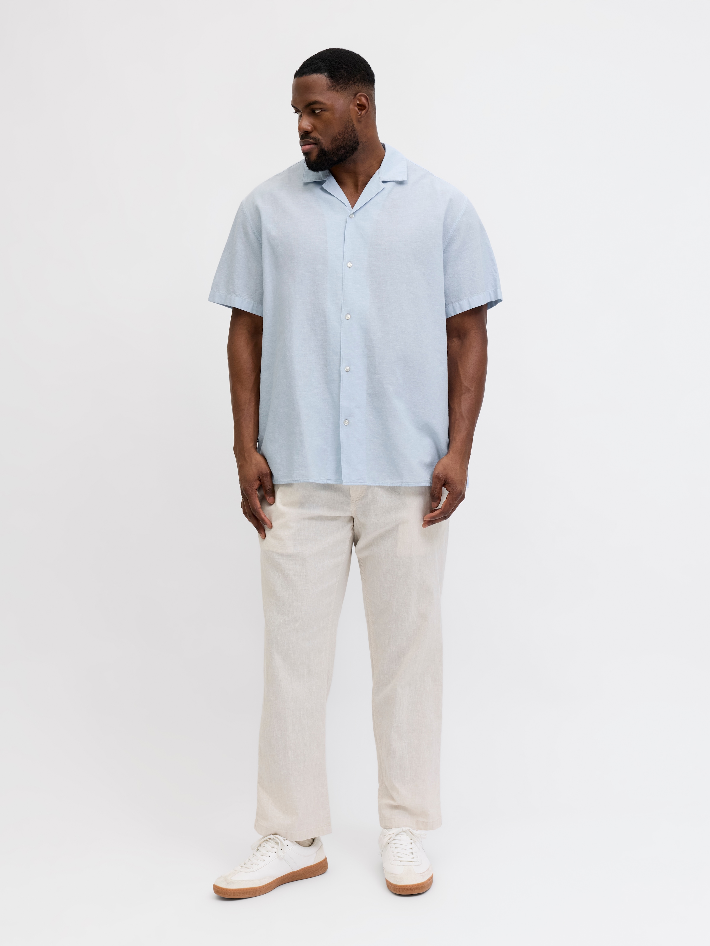 Jack & Jones PlusSize Kurzarmhemd »JJEBREEZE LINEN BLEND RESORT SHIRT PLS« mit Leinen, regular fit