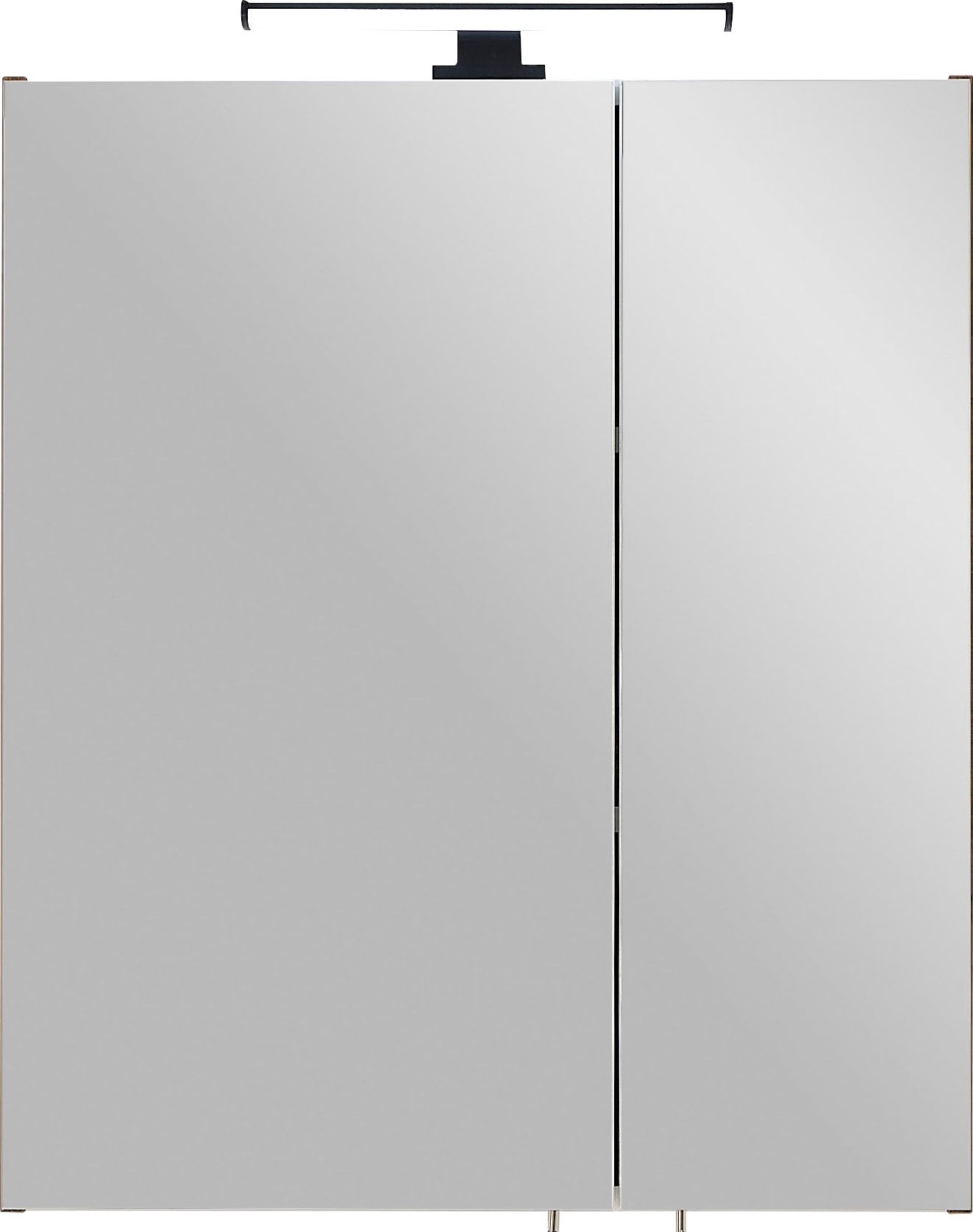 Saphir Spiegelschrank »Quickset 374 Badschrank, 2 Spiegeltüren, 2 Einlegeböden, 60 cm breit«, inkl. LED-Beleuchtung, Türdämpfer, Schalter-/Steckdosenkombination