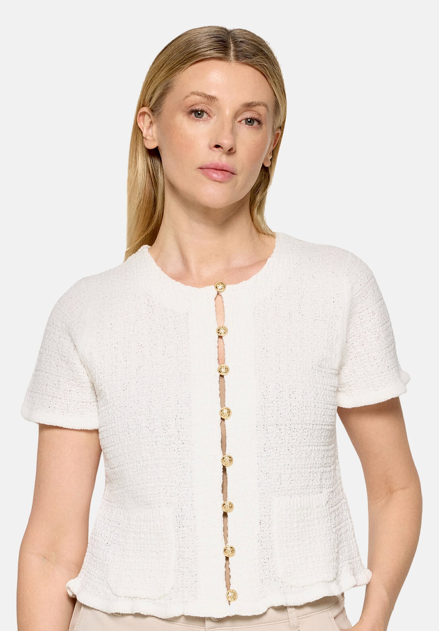Cartoon Strickjacke »Damen mit Rundhalsausschnitt« 1