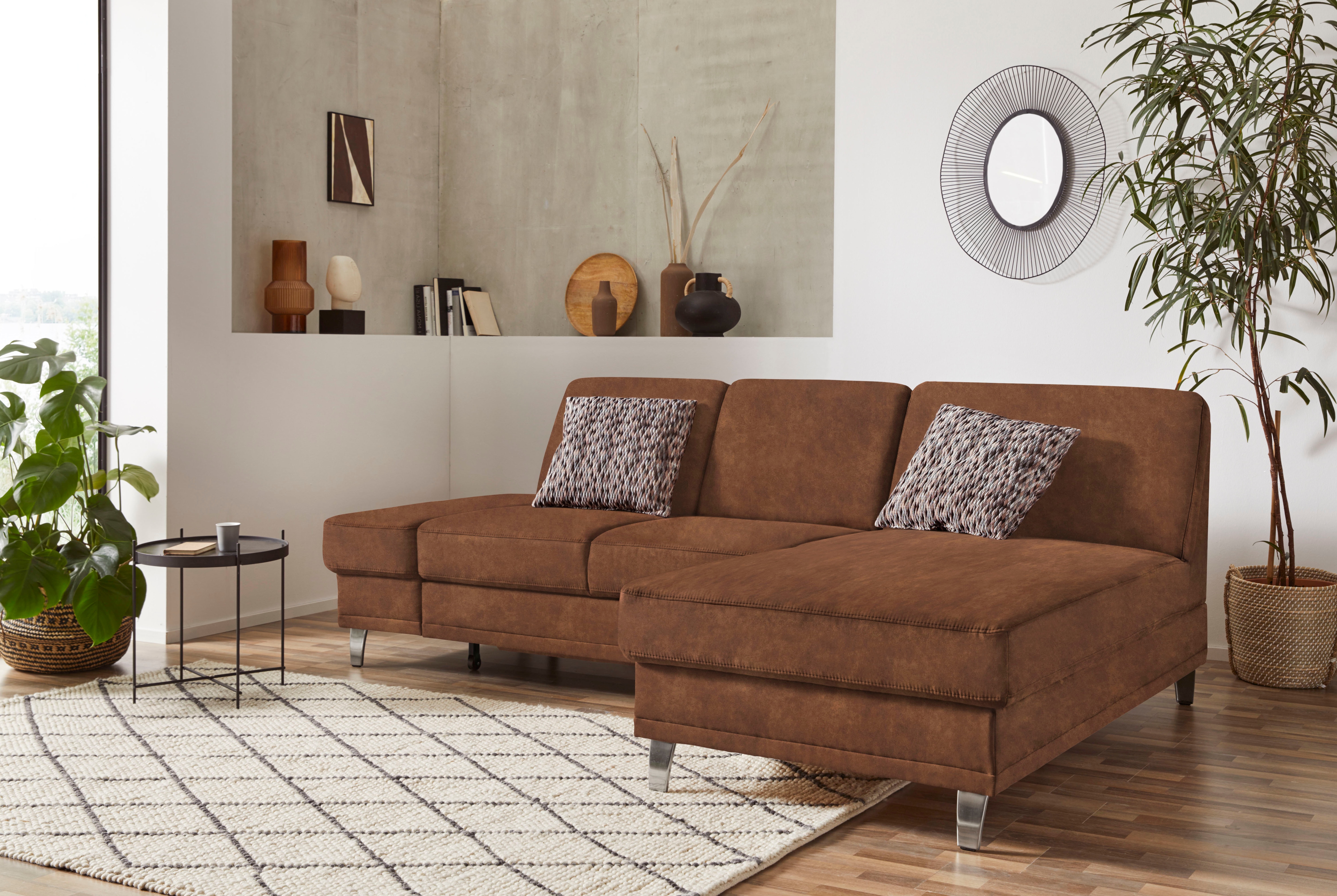 sit&more Ecksofa "Clio L-Form" optional Schlaffunktion oder Vorziehsitz und Bettkasten, Federkern