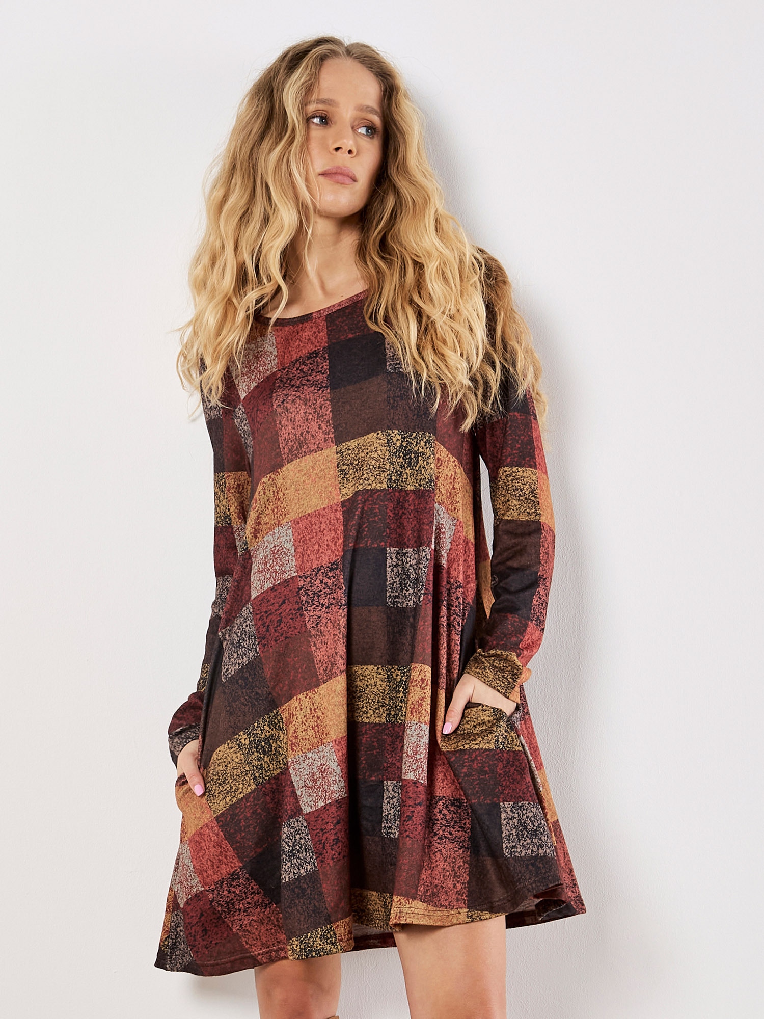 Apricot A-Linien-Kleid »Swingdress« mit Color-Block Muster