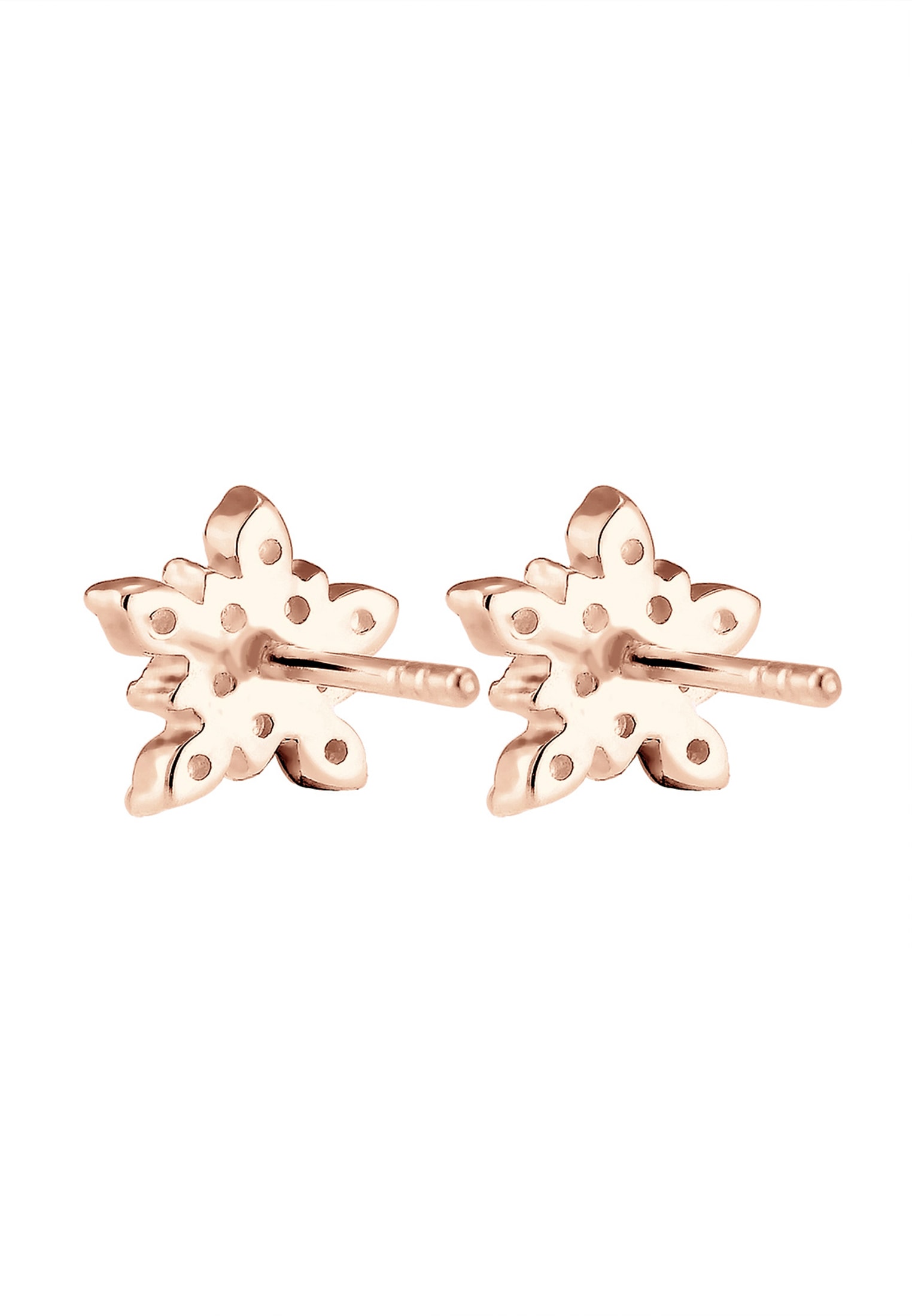 Elli Paar Ohrstecker »Schneeflocke Winter Zirkonia 925er Sterling Silber«