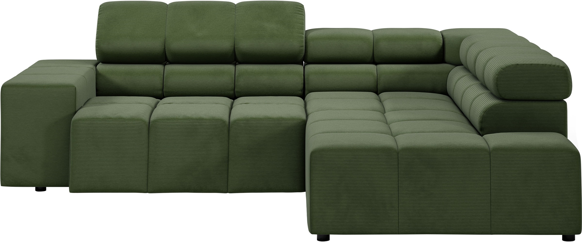 INOSIGN Ecksofa »Ancona, incl. Kopfteilverstellung + 3 Zierkissen, L-Form, bequem«, wahlweise motorische Sitztiefenverstellung, B/T(H: 249/215/70 cm