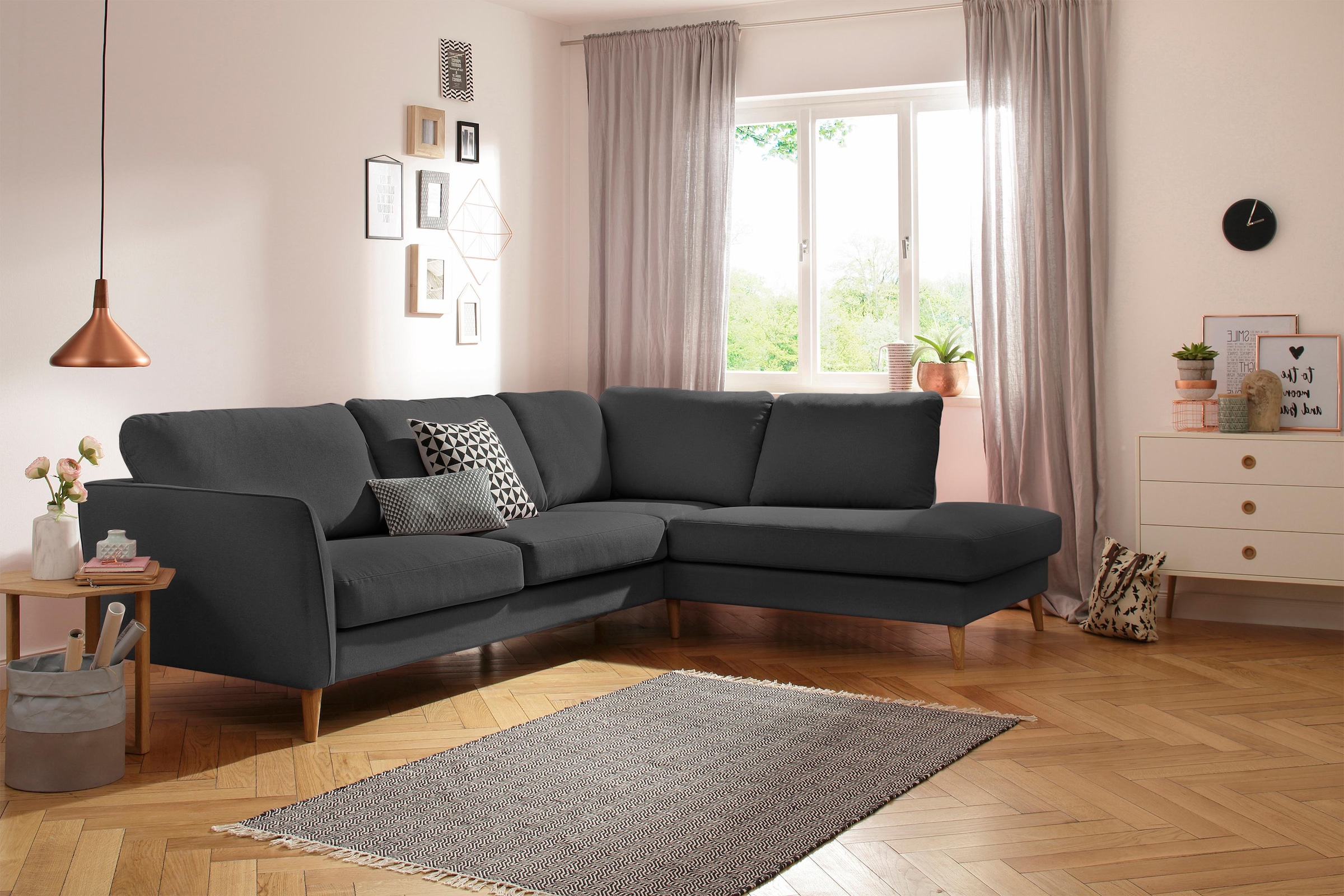 Home affaire Ecksofa "MARSEILLE 278/202 cm, L-Form, Ottom. rechts/links", m günstig online kaufen