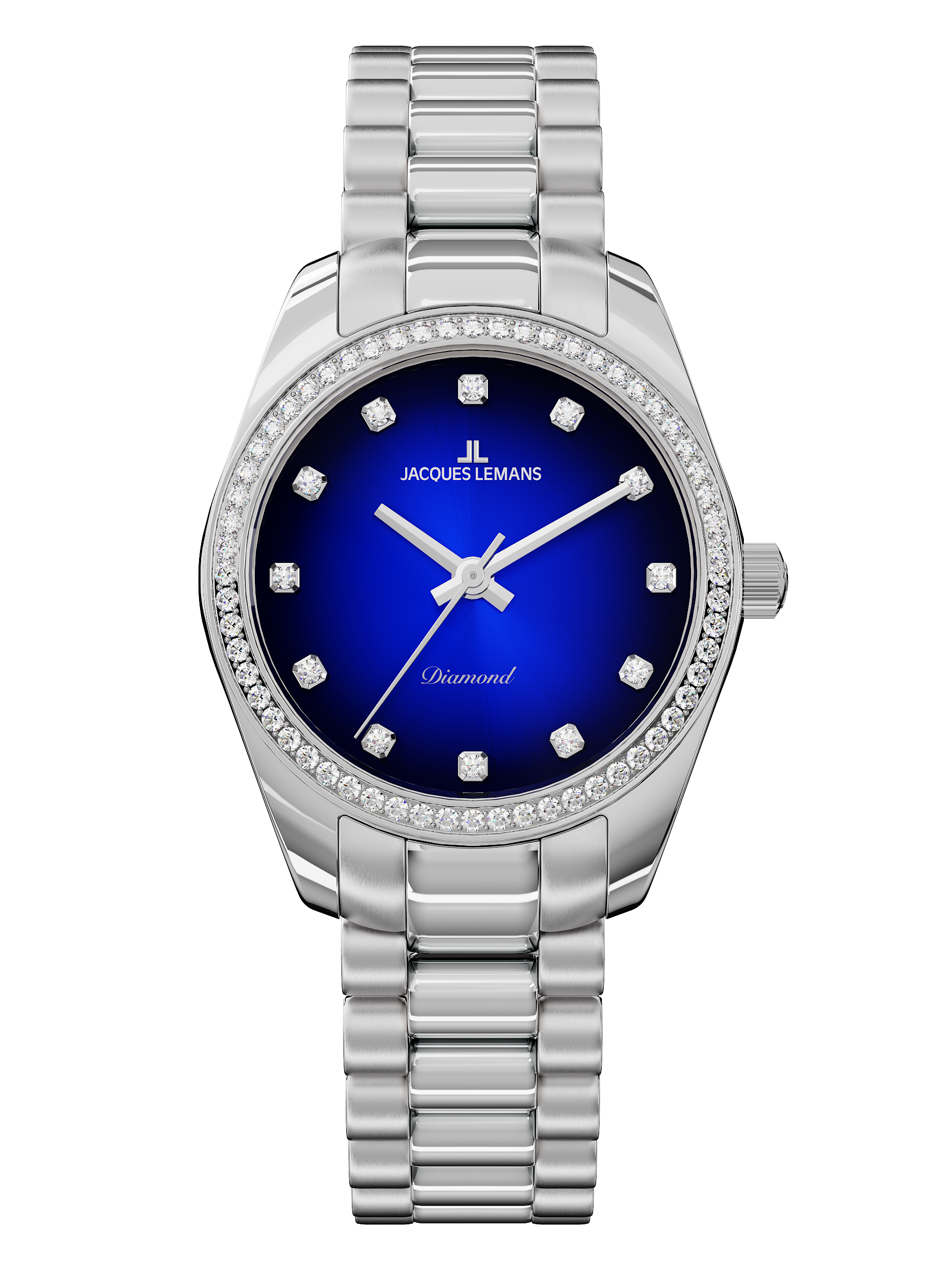 Jacques Lemans Quarzuhr »Derby Diamond« Armbanduhr, Damenuhr, Edelstahlarmband, Lab Grown