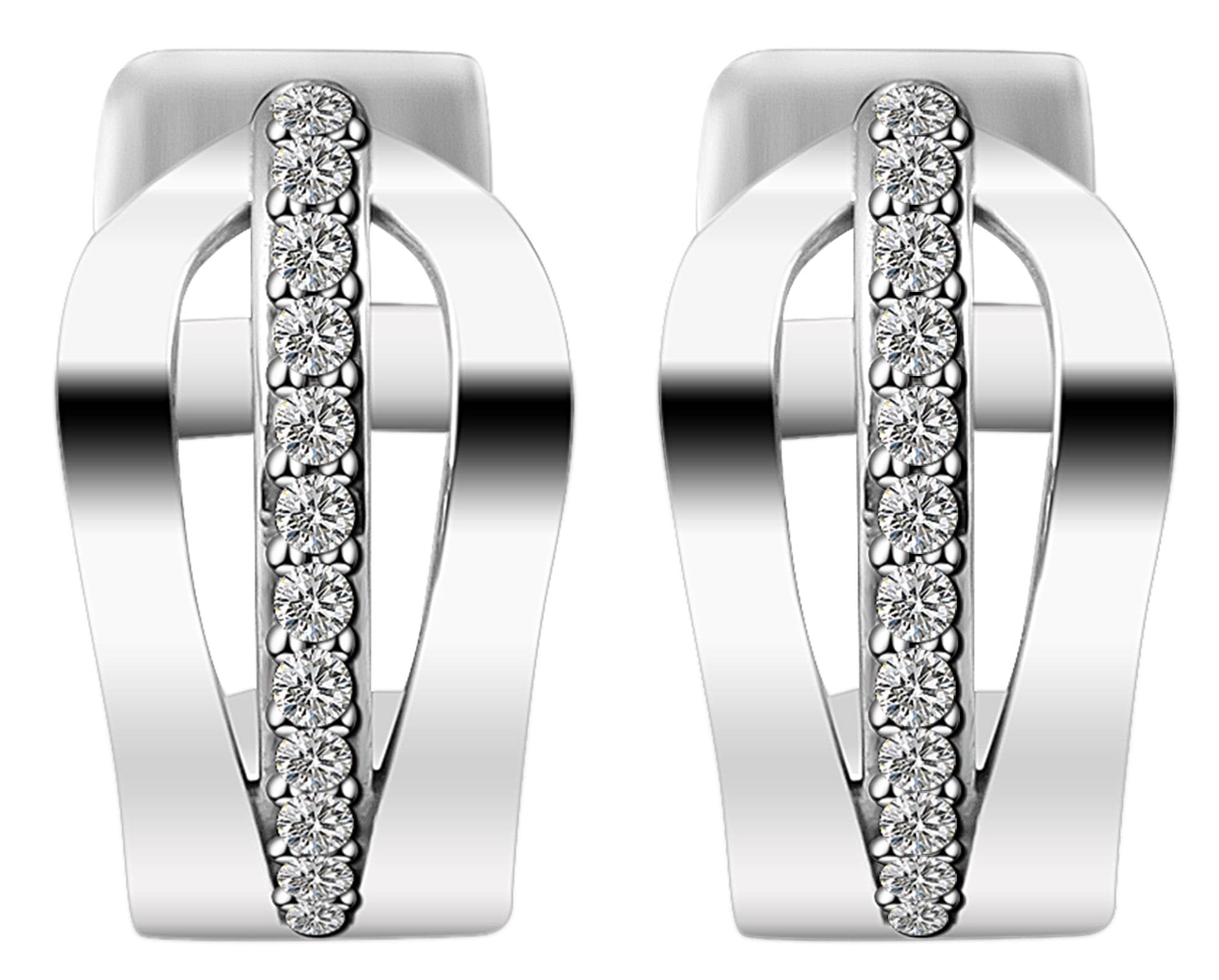 Adelia´s Klappcreolen »Damen Ohrringe – Klappcreole aus 925 Silber mit Zirkonia« Zum Verschenken – ideal zum Muttertag