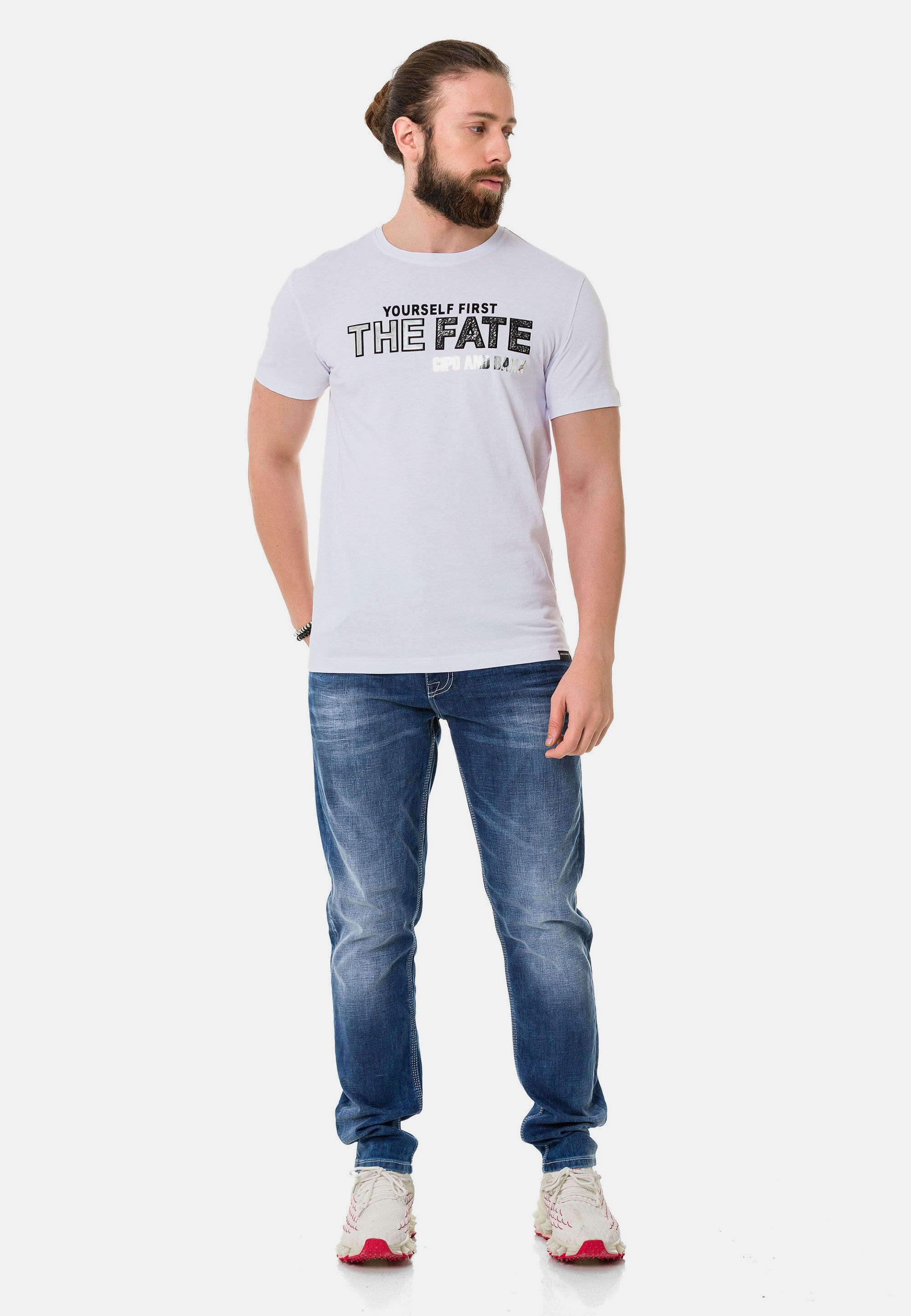 Cipo & Baxx T-Shirt »T-Shirt«, mit Rundhals-Ausschnitt