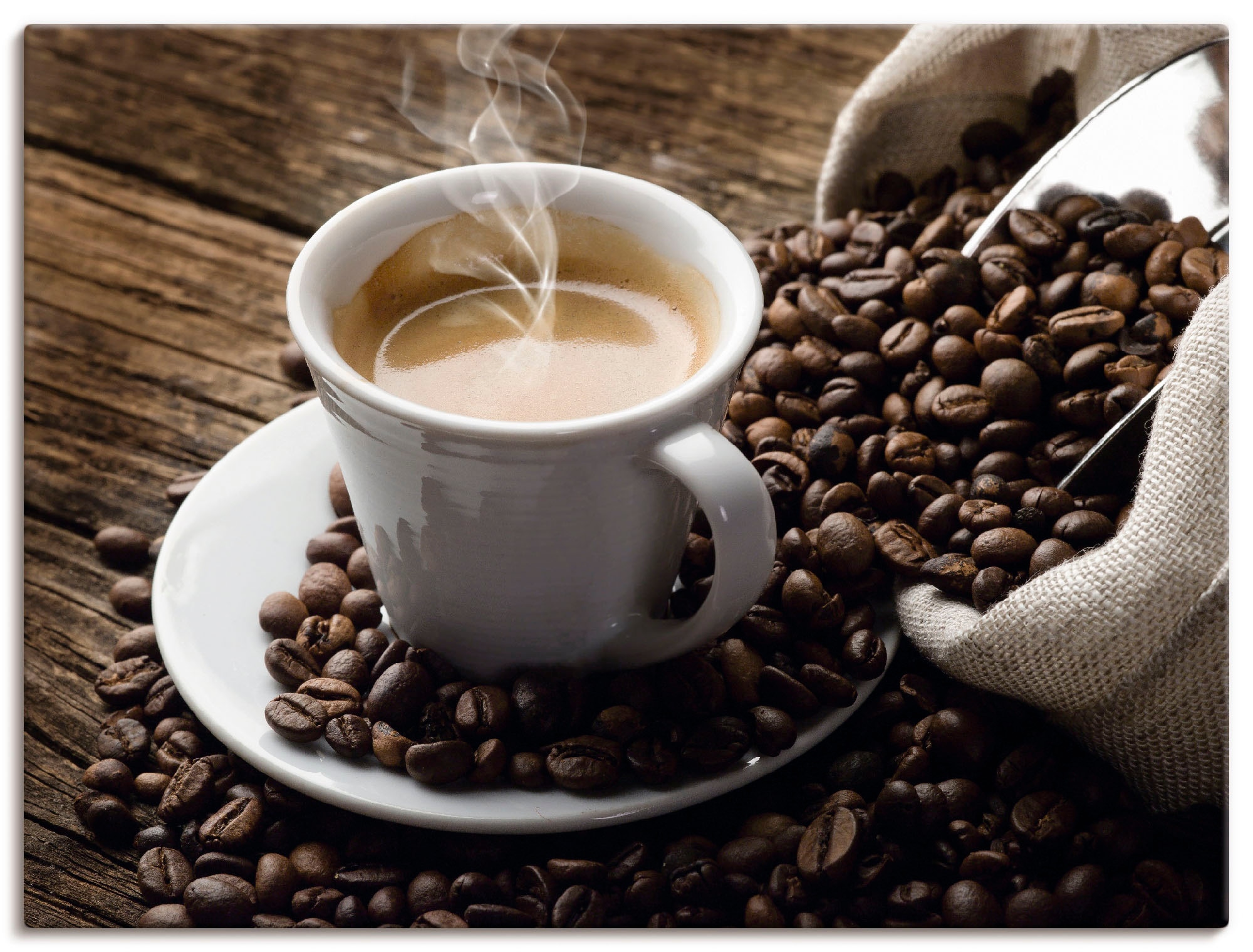 Artland Wandbild "Heißer Kaffee - dampfender Kaffee" Getränke 1 Stk. tlg. a günstig online kaufen