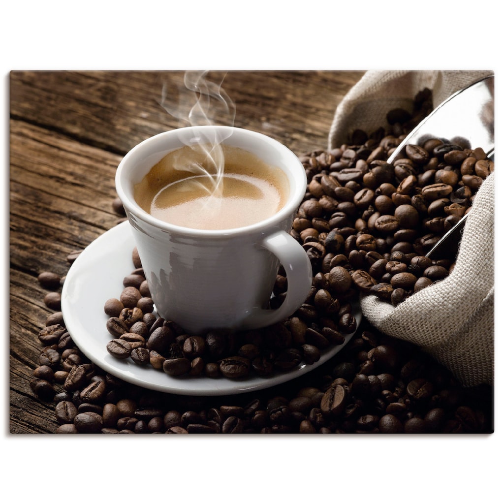 Artland Wandbild »Heißer Kaffee - dampfender Kaffee«, Getränke, (1 St.)