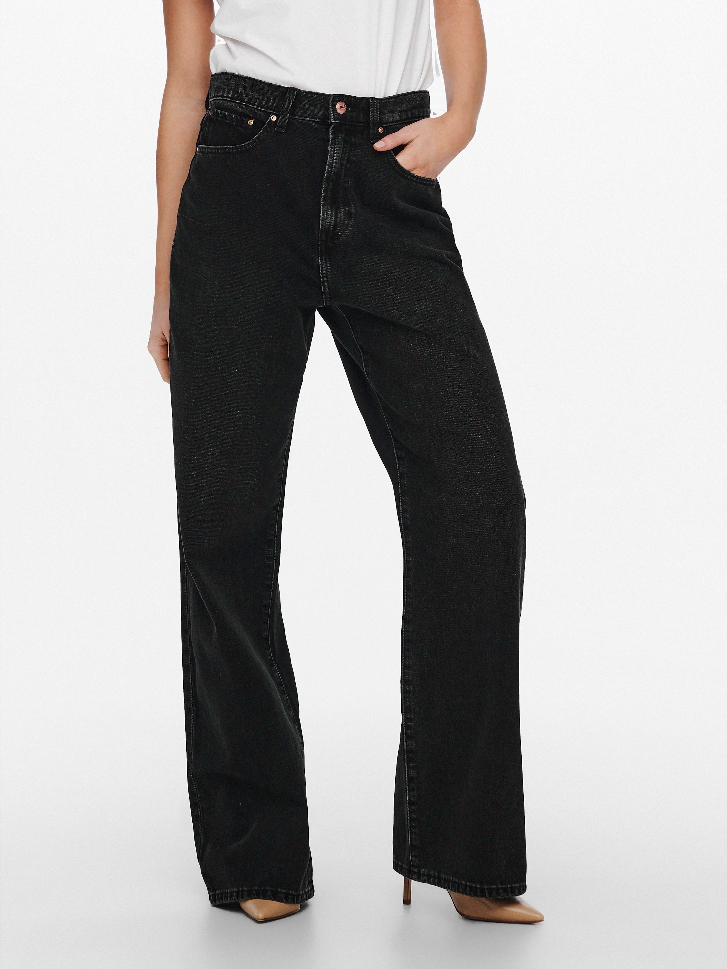 ONLY High-waist-Jeans "ONLHOPE HW WIDE DNM REA129 NOOS" Baumwolle günstig online kaufen