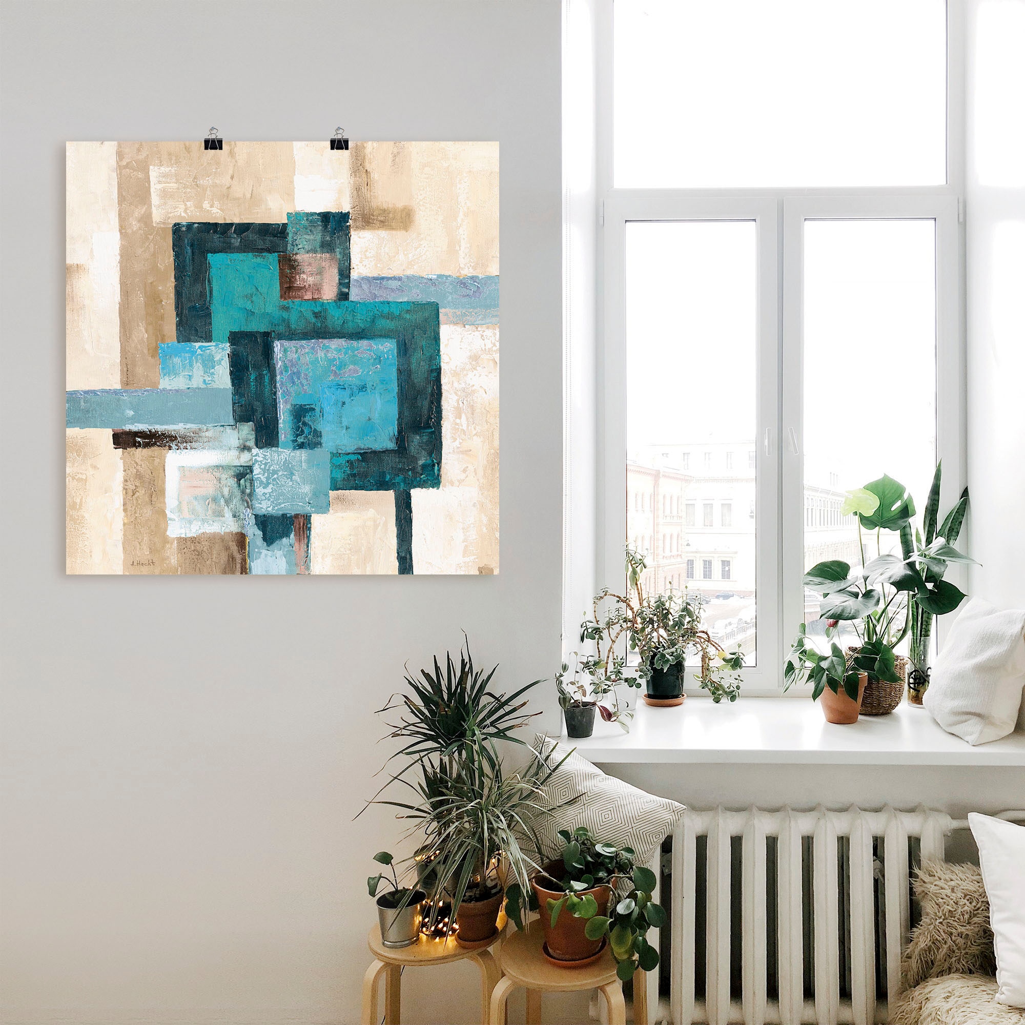 Artland Wandbild »Abstrakte Karos«, Muster, (1 St.), als Leinwandbild, Poster, Wandaufkleber in verschied. Größen