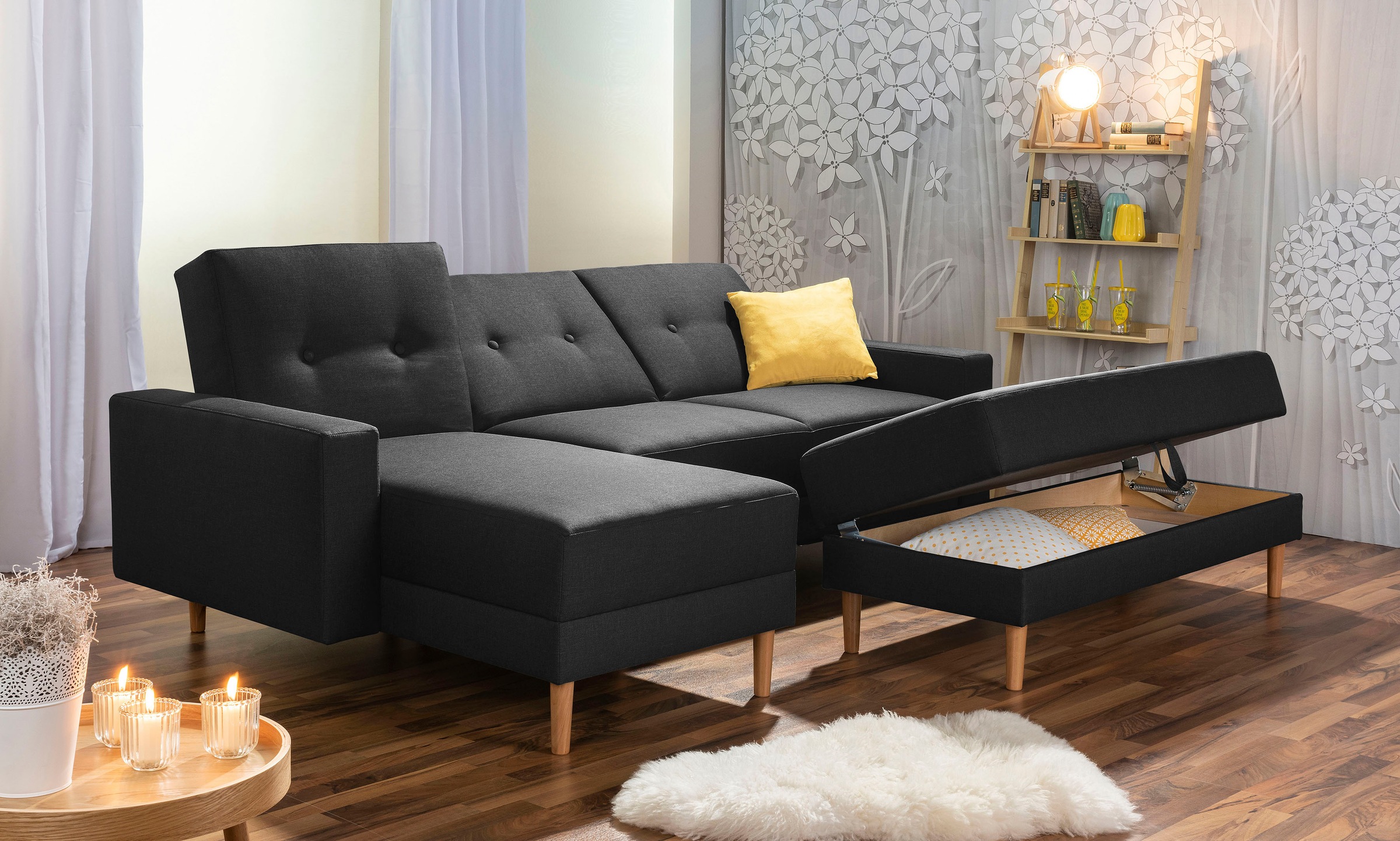 Max Winzer® Ecksofa »Just Chill kubisches Schlafsofa im skandinavischen Stil, bequem«, Recamiere links oder rechts montierbar, mit Rückenverstellung