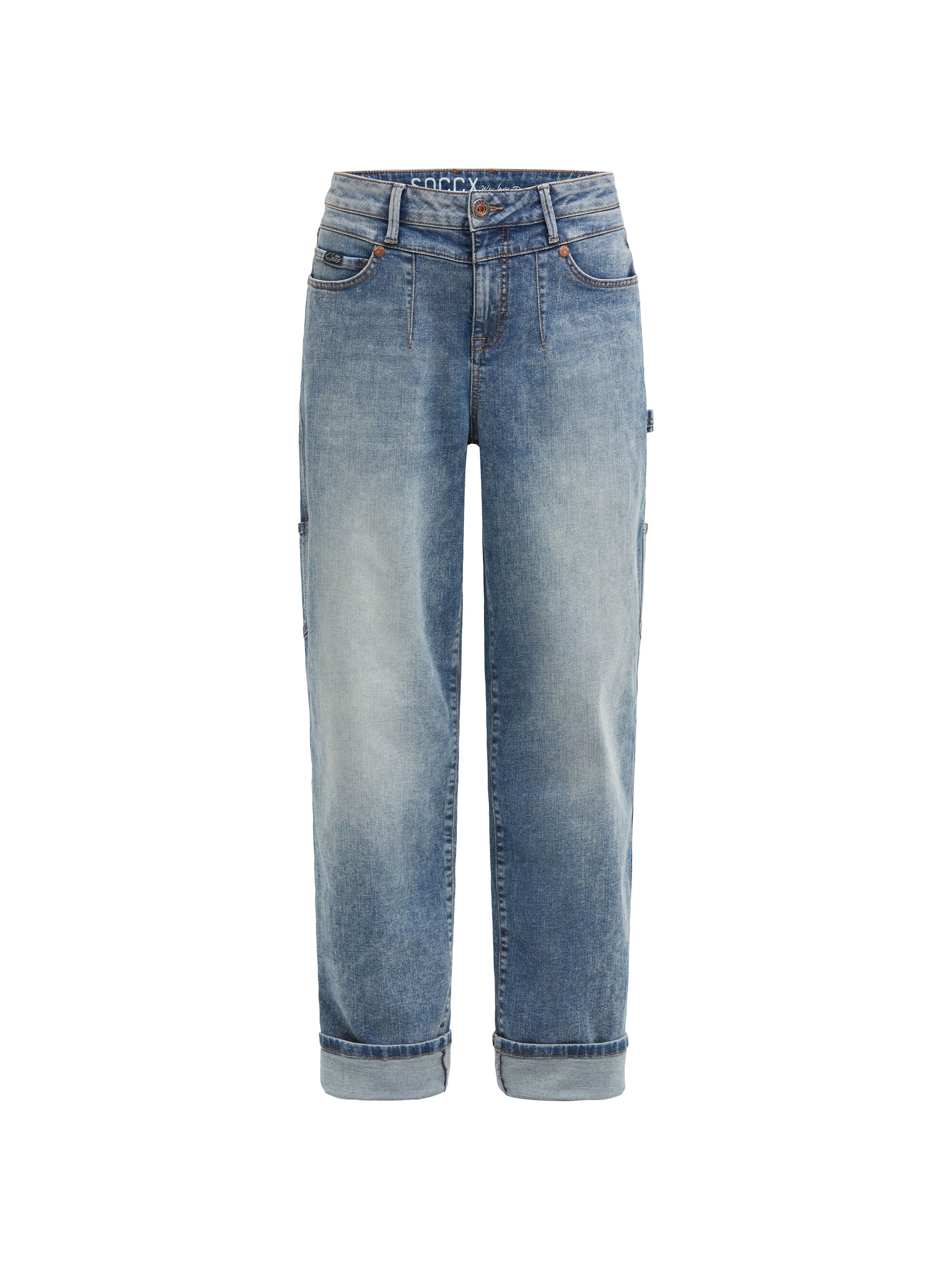 SOCCX Loose-fit-Jeans mit schmalem Bein