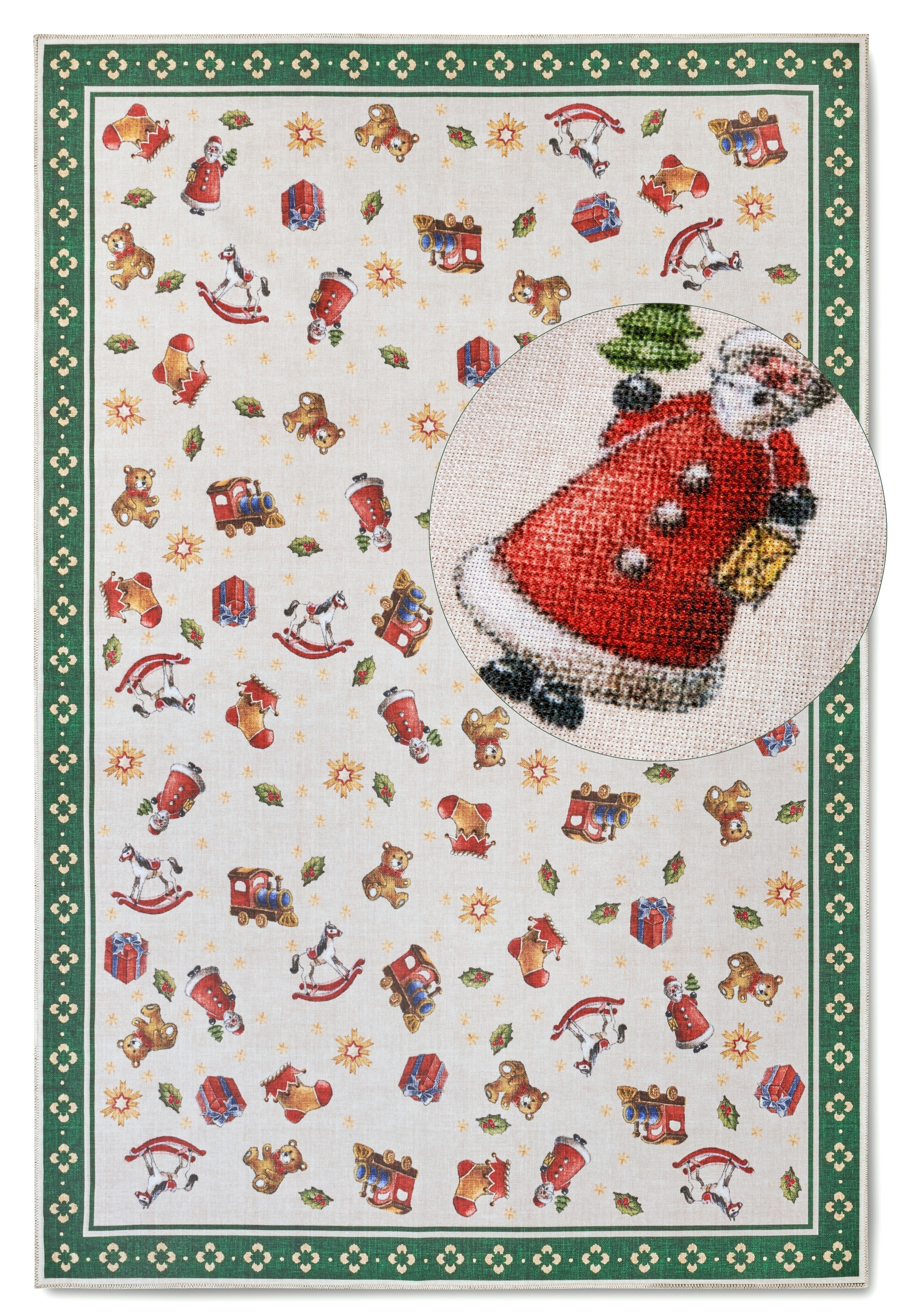 Villeroy & Boch Teppich »Nostalgic Toy's Delight, eckig, rund und Läufer«, rechteckig, 3 mm Höhe, Weihnachten, Wohnzimmer, Flur, Geschenk, Toys Delight, Dekoration
