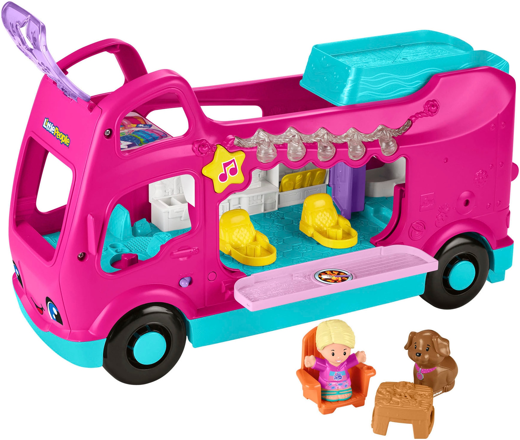Fisher-Price® Spielzeug-Auto »Little People Barbie Little Dreamcamper Wohnmobil-Spielset«, mit Licht und Sound
