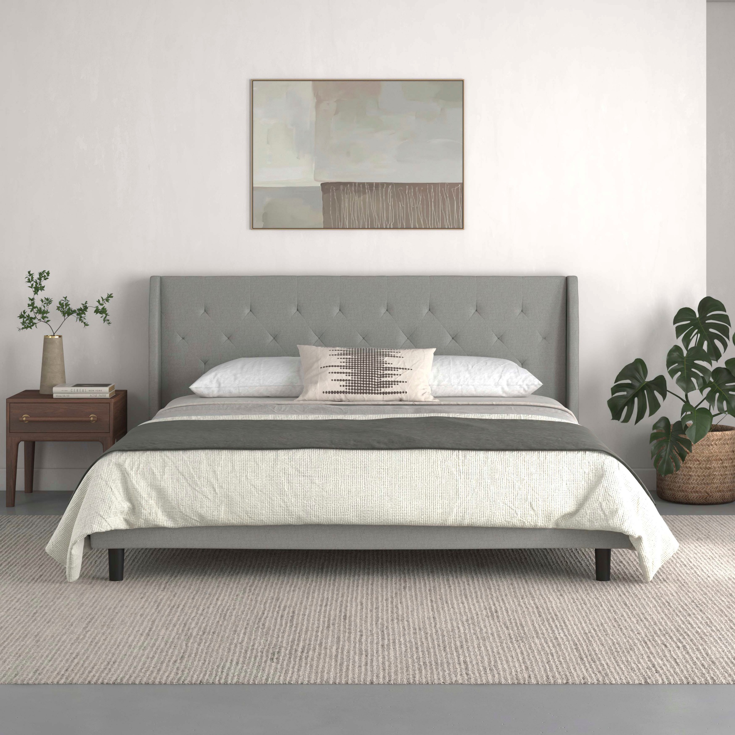 Home affaire Polsterbett »Kempton«, (1 tlg.), mit Rautenheftung, gepolstert, Liegefläche 140x200 oder 180x200 cm